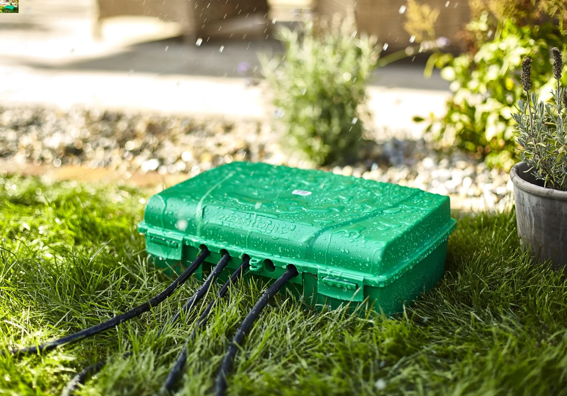 Wetterfeste Verteilerbox IP 55, grün - 0