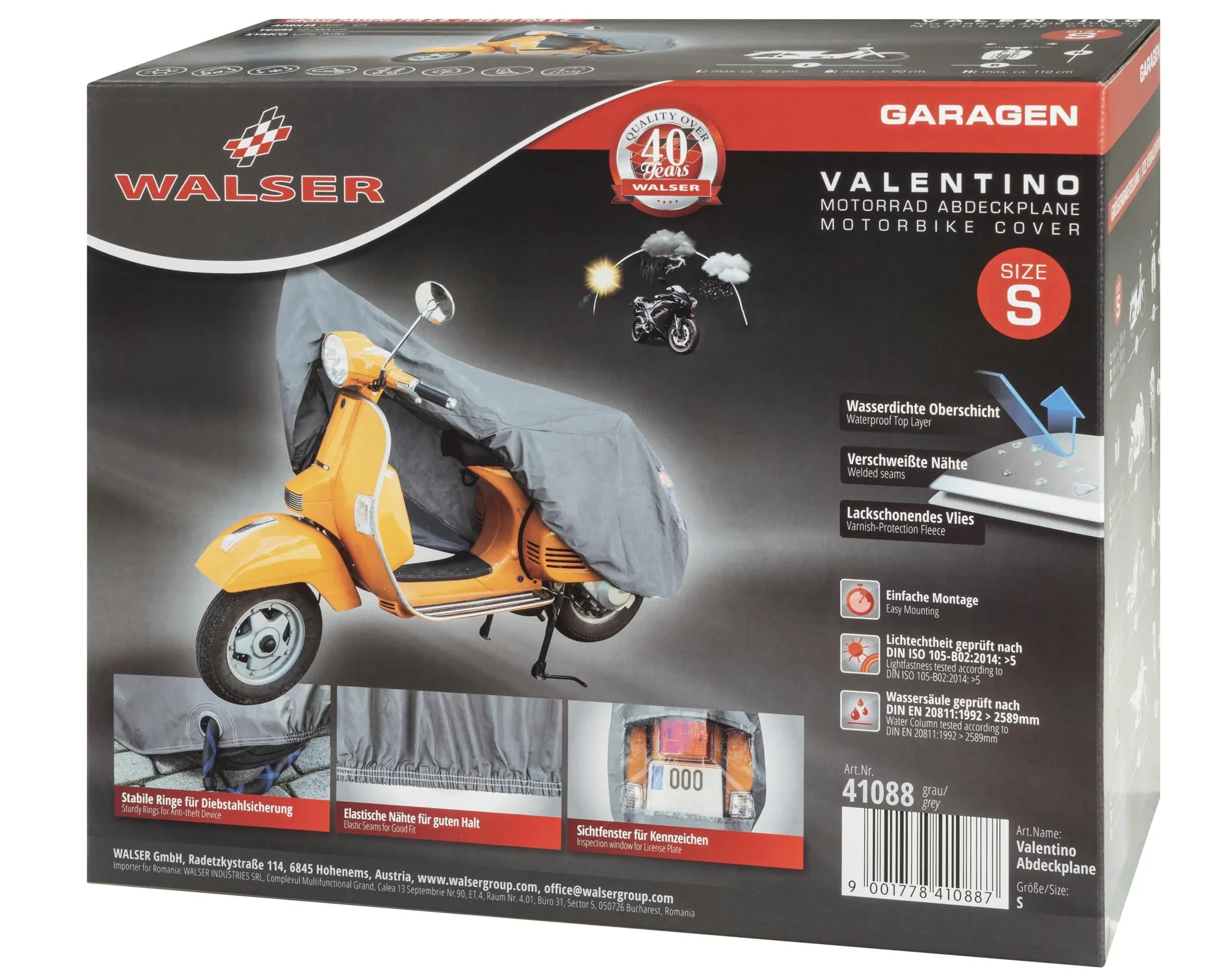 Motorradgarage Scooter - Grösse S - 185 x 90 x 110 cm - PVC - 2