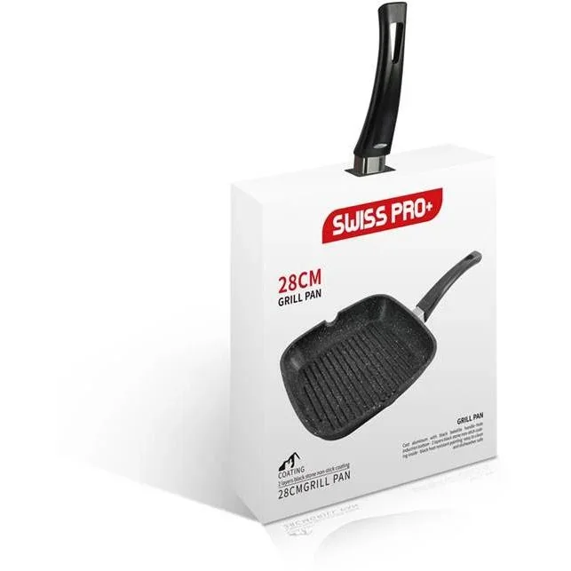 Grillpfanne - 28 cm - Schwarz - 4