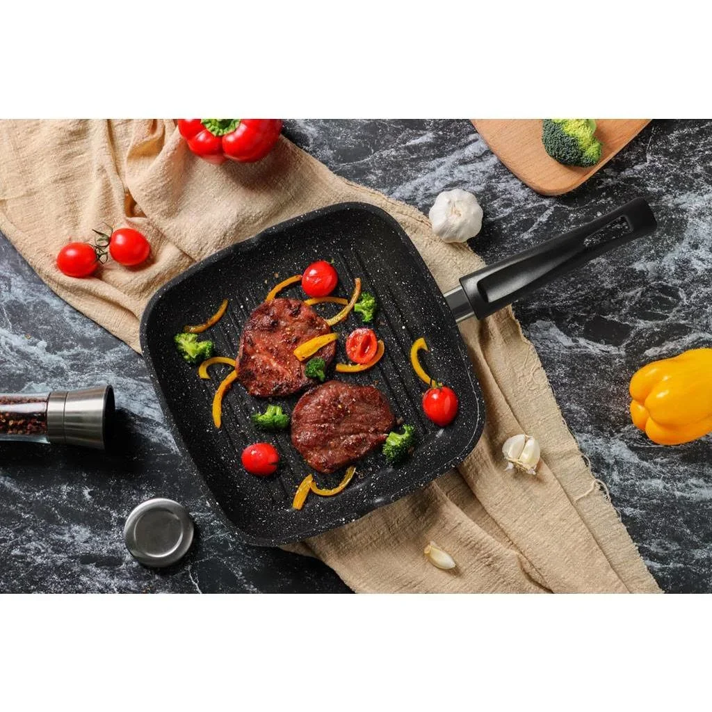 Grillpfanne - 28 cm - Schwarz - 7