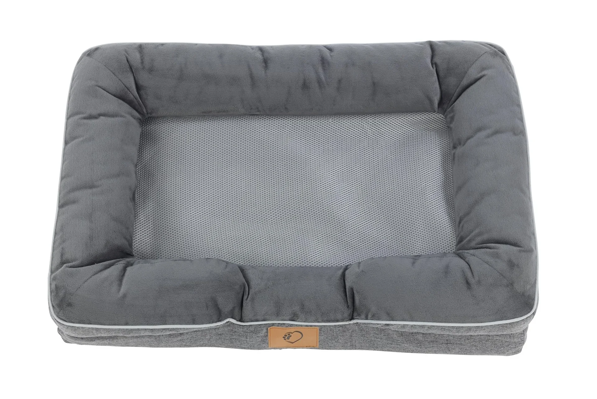 Orthopädisches Hundebett, Grau, Größe M, 75 x 50 x 15 cm - 6