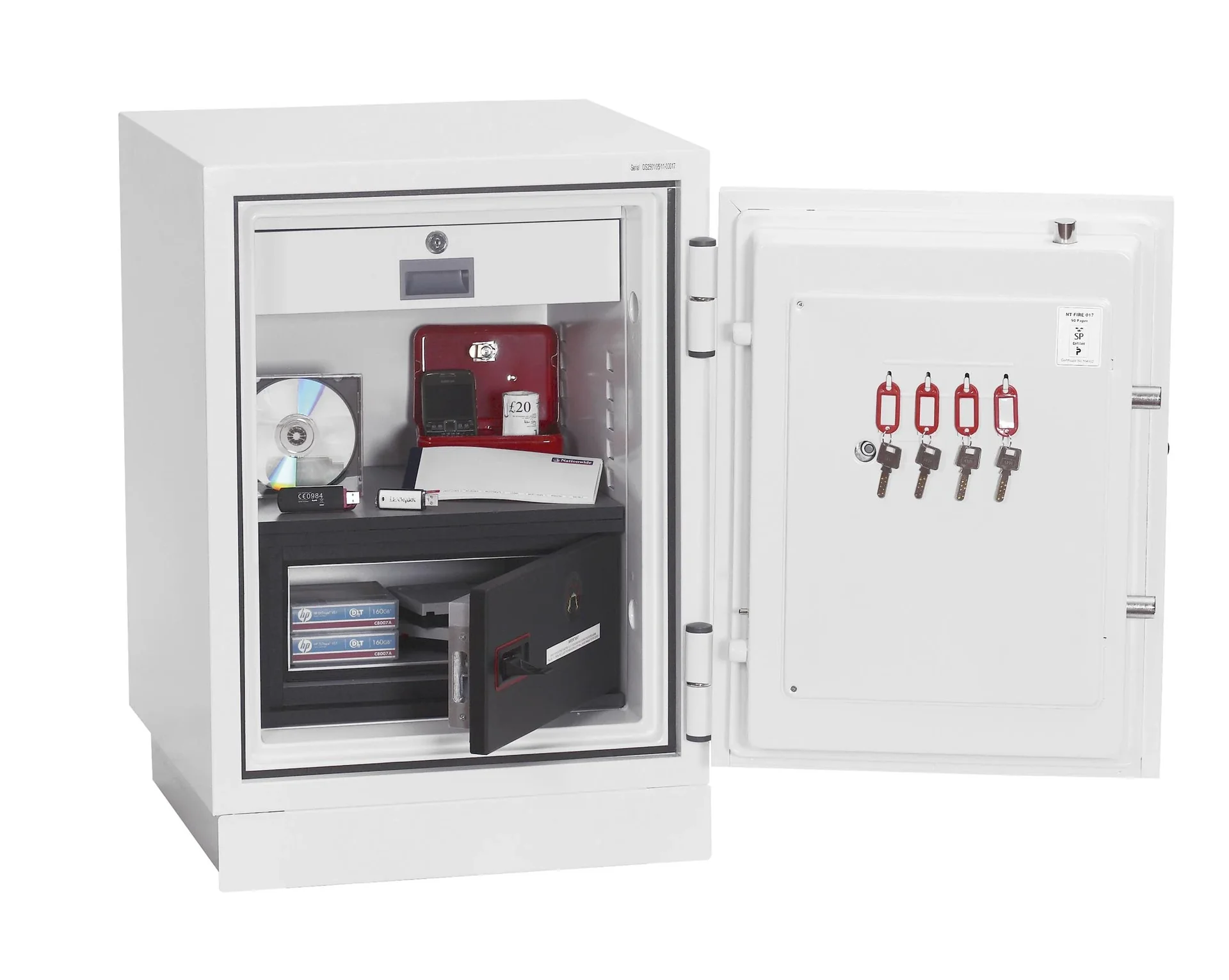 Datenschutztresor Data Combi Außenmaße 720 x 500 x 500 mm, mit Fingerabdruckschloss - 2
