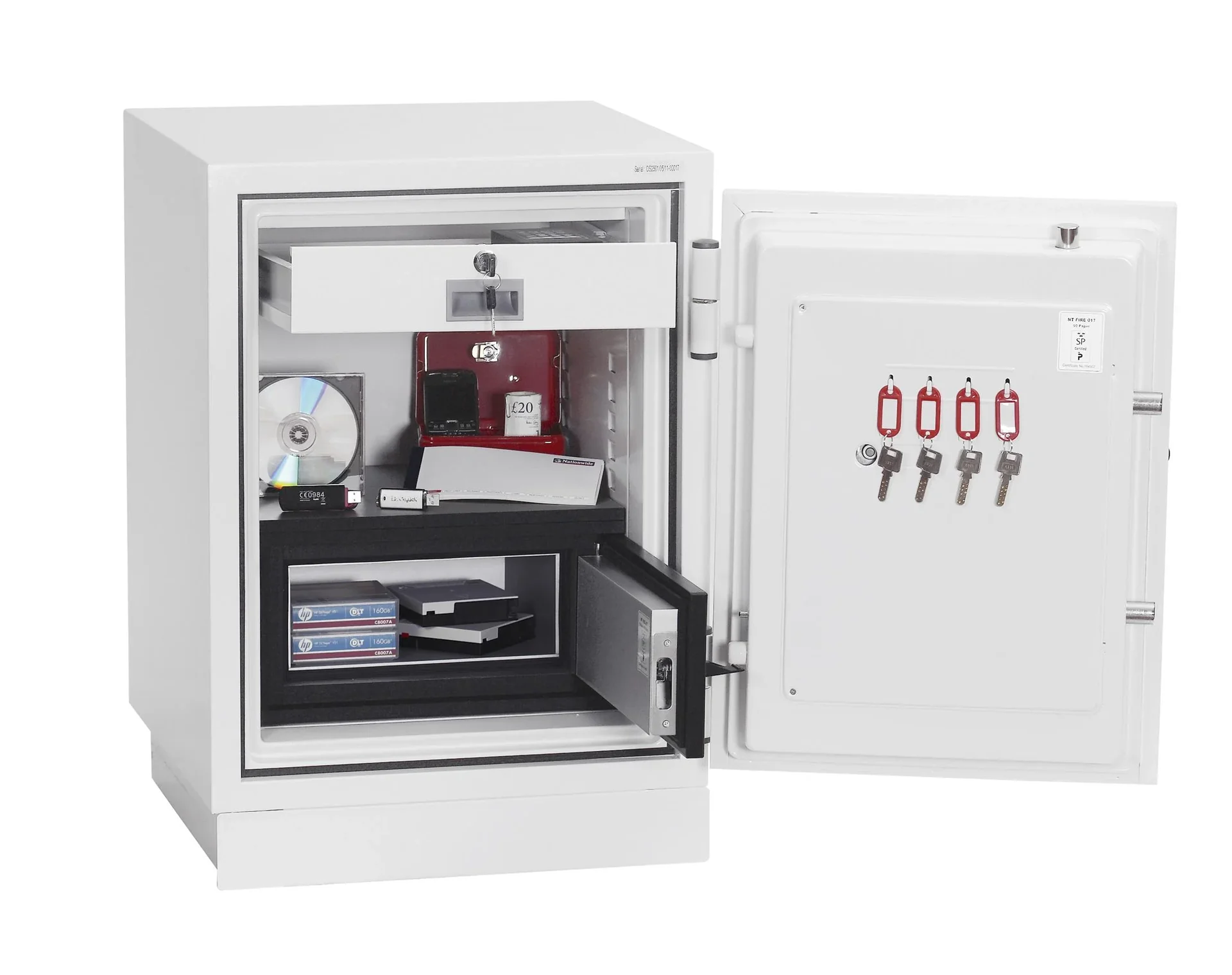 Datenschutztresor Data Combi Außenmaße 720 x 500 x 500 mm, mit Fingerabdruckschloss - 5