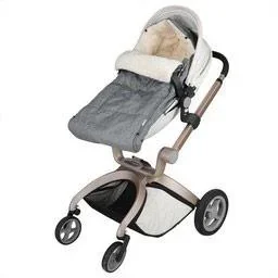 Kinderwagen-Fußsack Grau | Teddy | Maxi-Cosi | mit Aufbewahrungstasche - 2