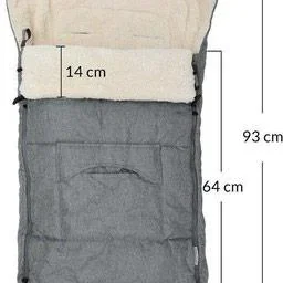 Kinderwagen-Fußsack Grau | Teddy | Maxi-Cosi | mit Aufbewahrungstasche - 4