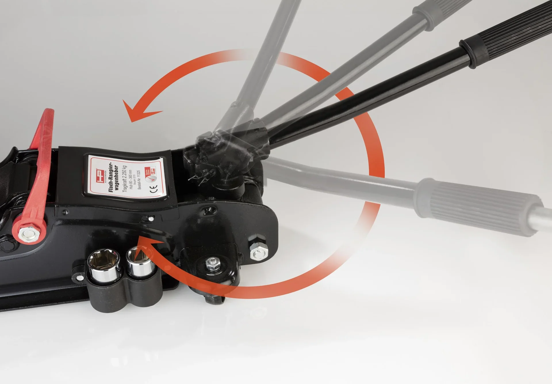 Flach - Rangierwagenheber 2,25 t - mit LED-Licht - 6