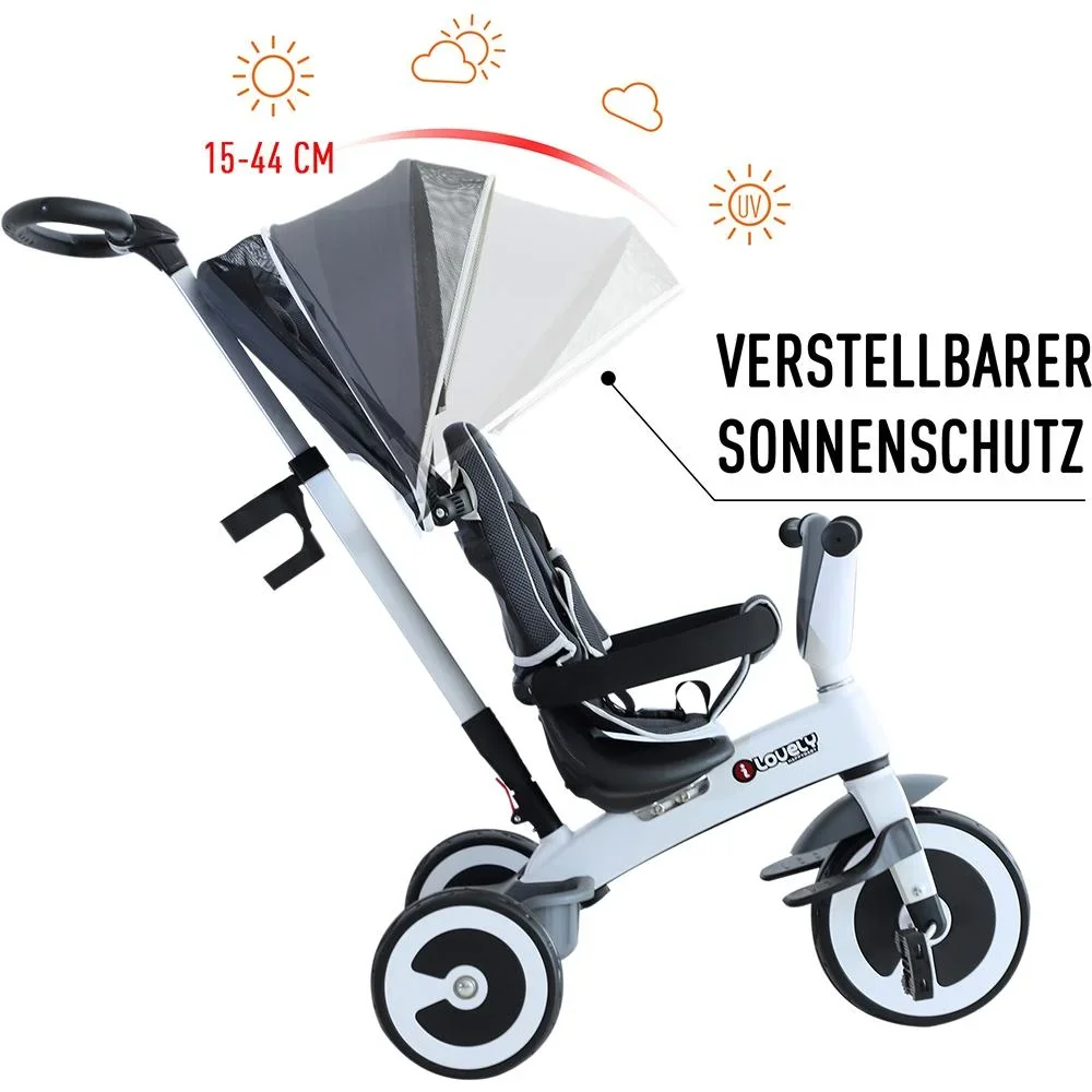 4 in 1 Kinderdreirad mit Sonnendach - 1