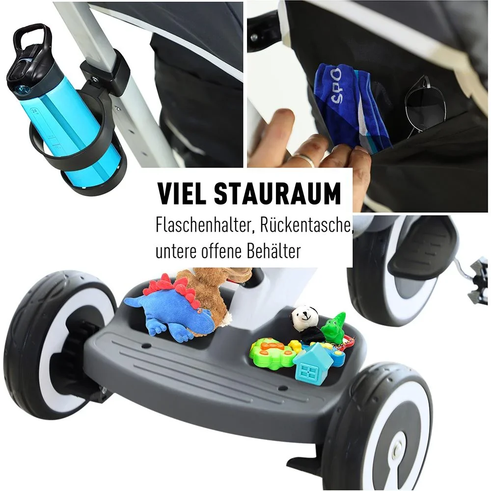 4 in 1 Kinderdreirad mit Sonnendach - 2