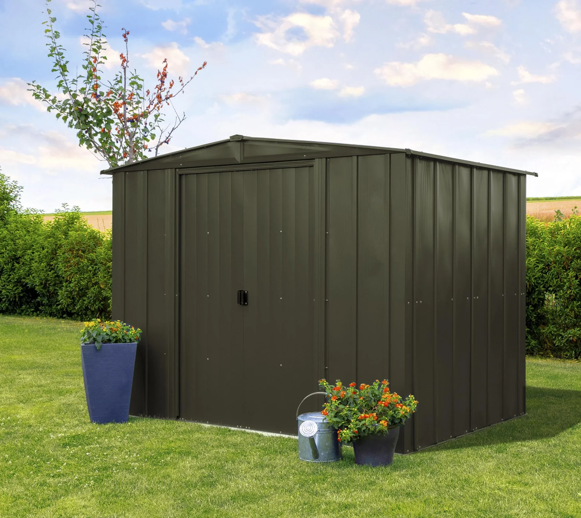 Gerätehaus Metallgerätehaus 8x8 253x242x201 cm Onyx Schwarz - 0