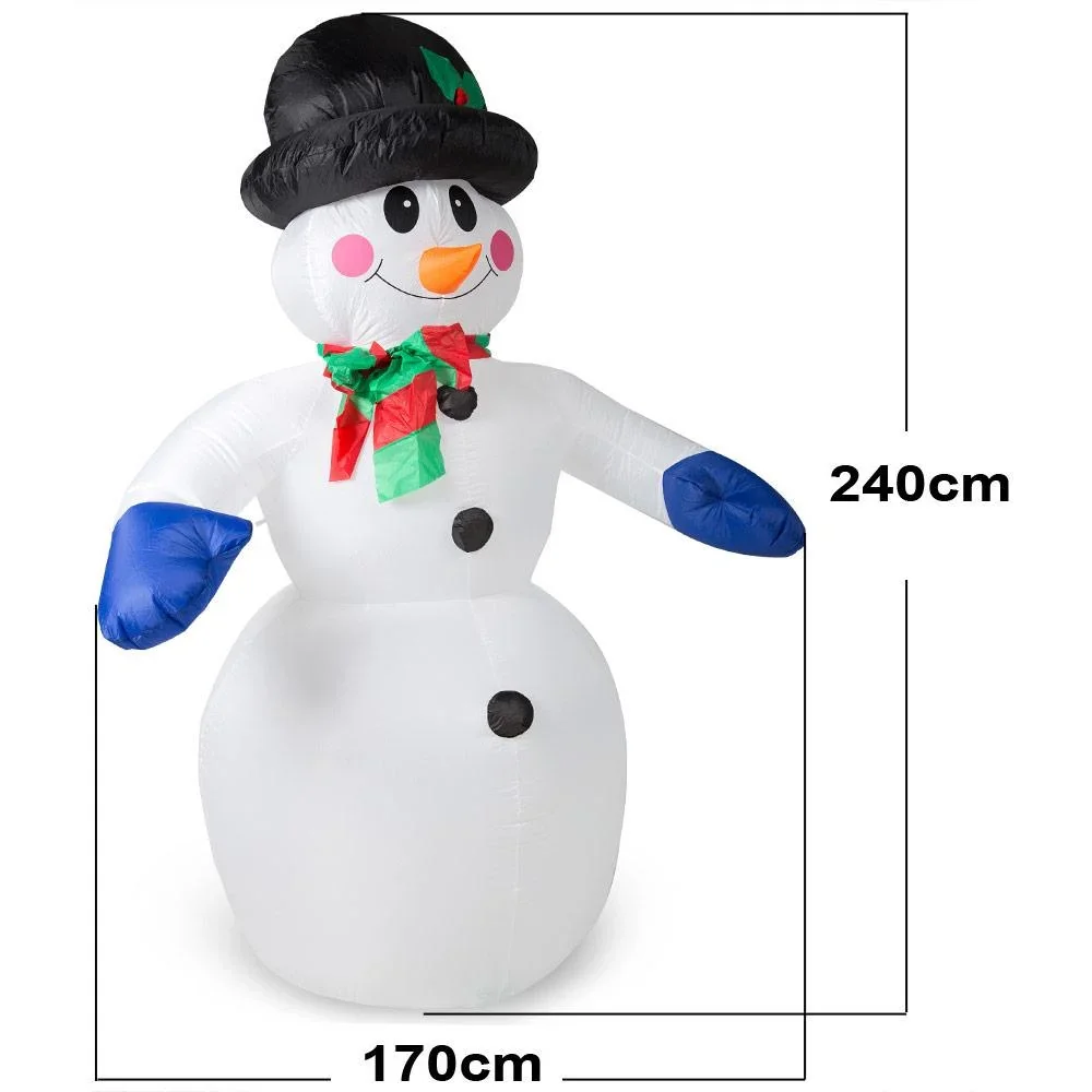 Aufblasbarer Schneemann 240cm METALLISCH BELEUCHTET - 2