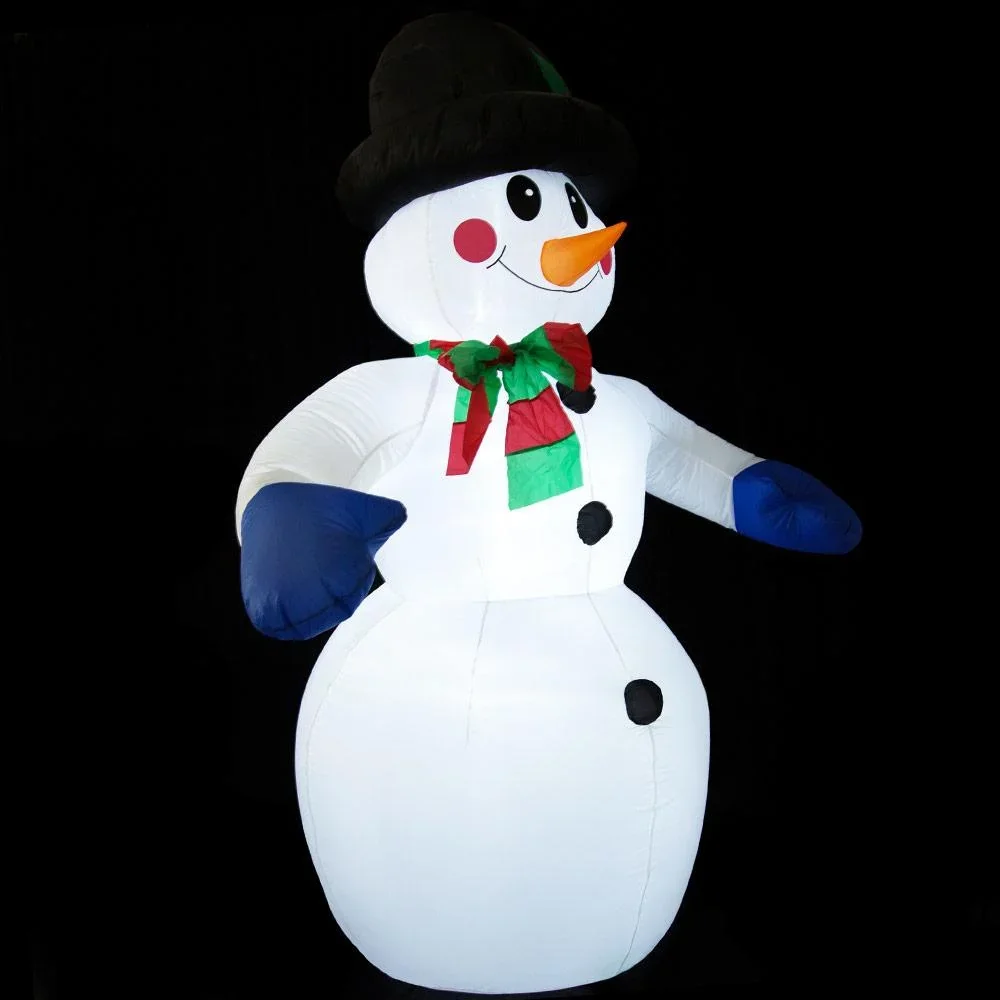 Aufblasbarer Schneemann 240cm METALLISCH BELEUCHTET - 3