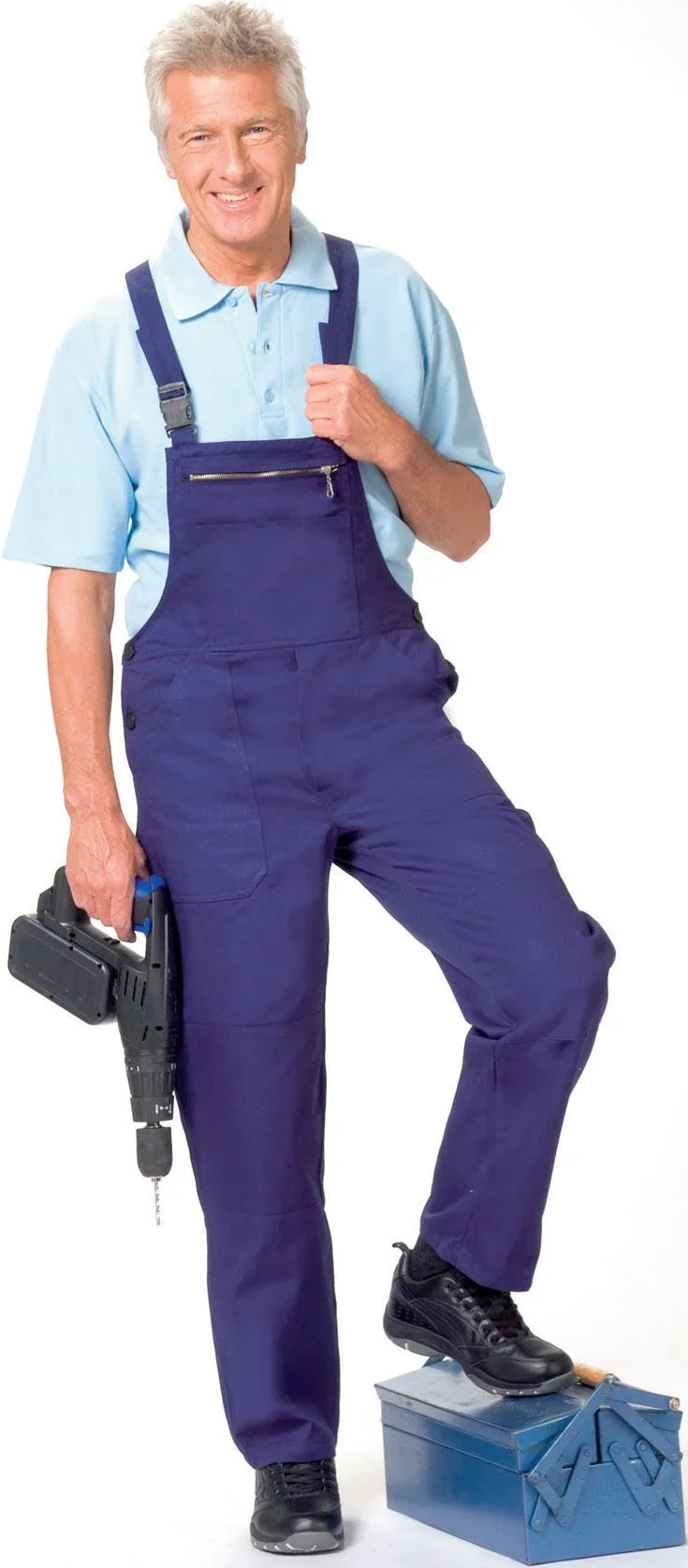 Latzhose, hydronblau, Gr.46 - 0