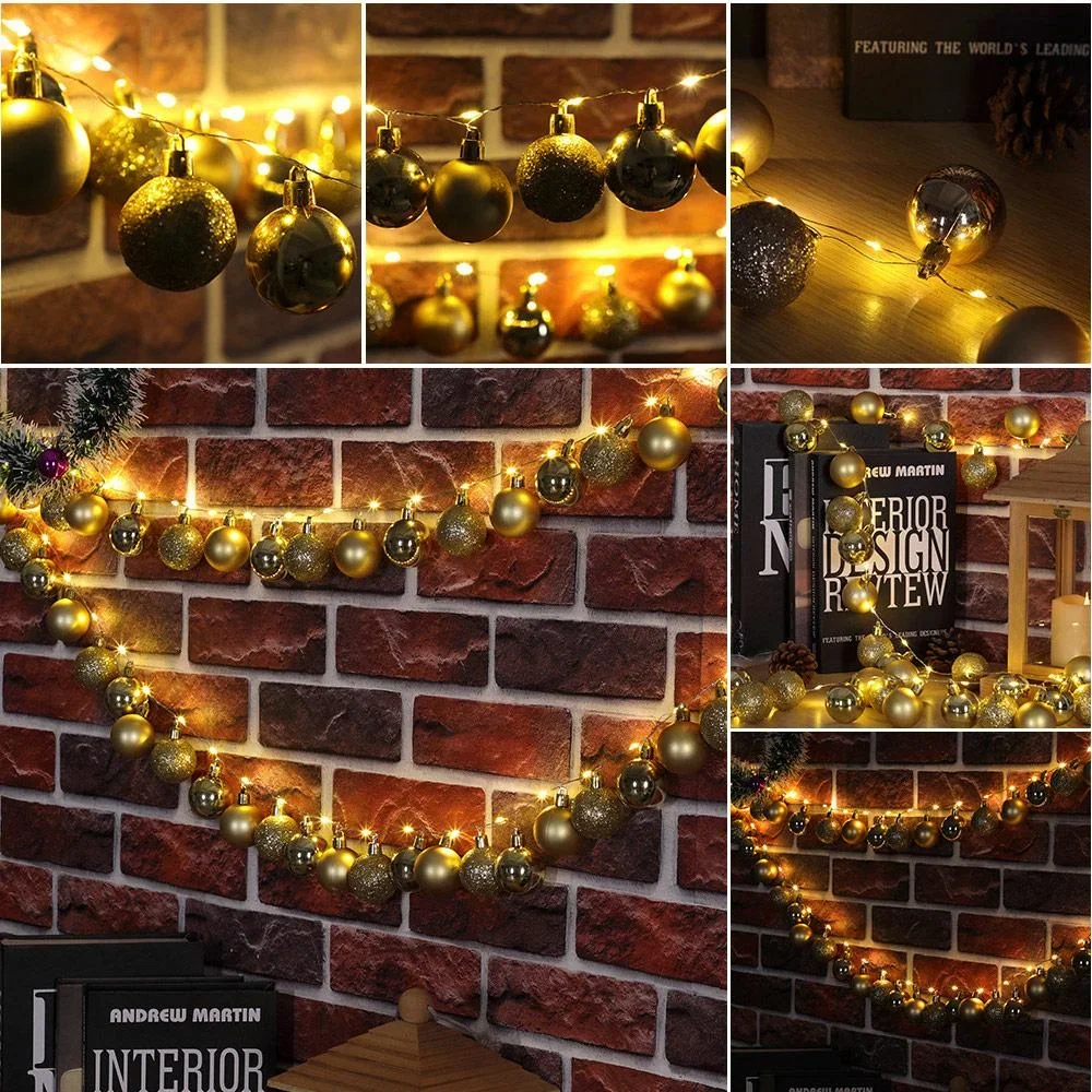 Weihnachtslichterkette LED gold 2m Kugeln - 3