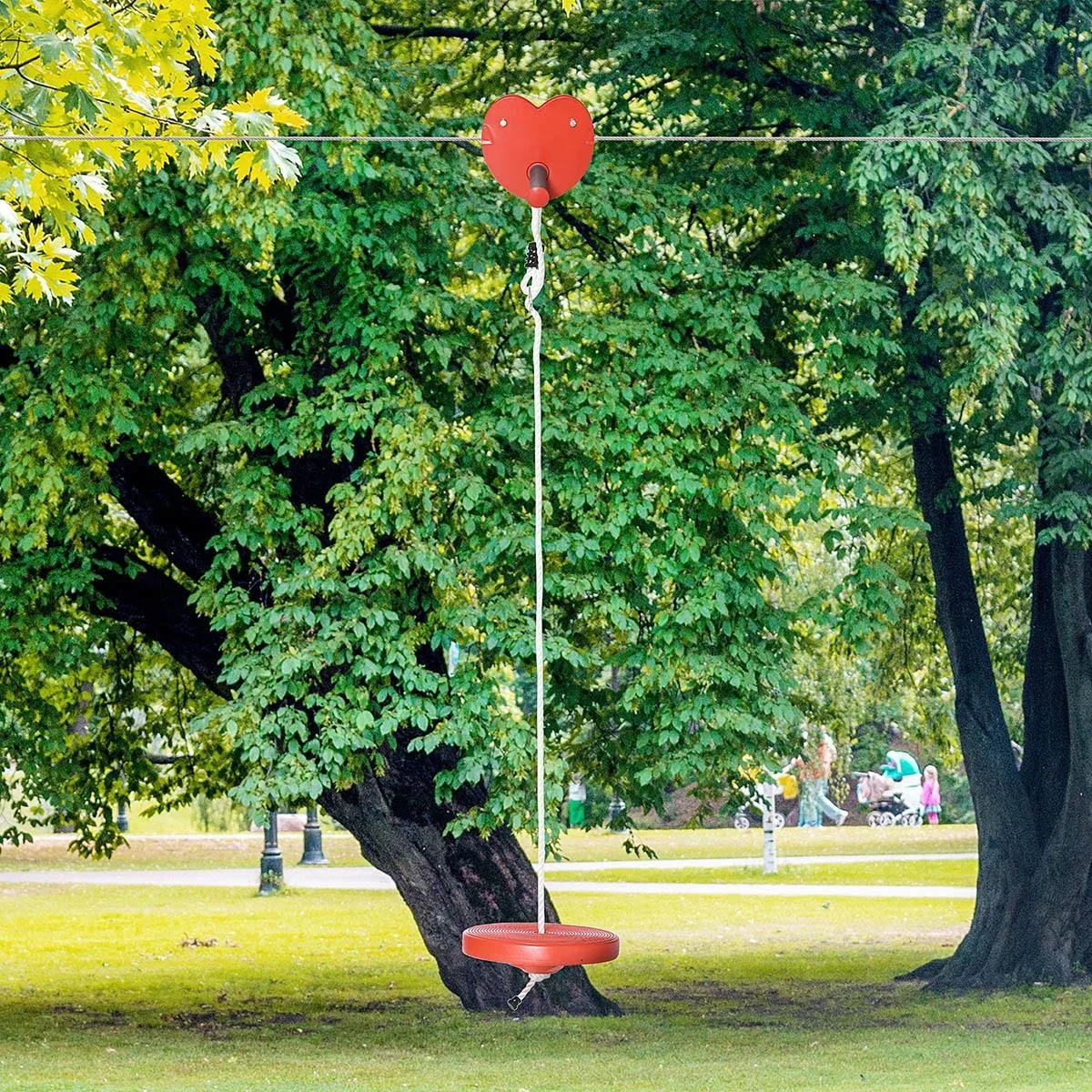 Outdoor-Seilrutsche für Kinder von 3-14 Jahren, rot 2000 x 28 x 140 cm - 2
