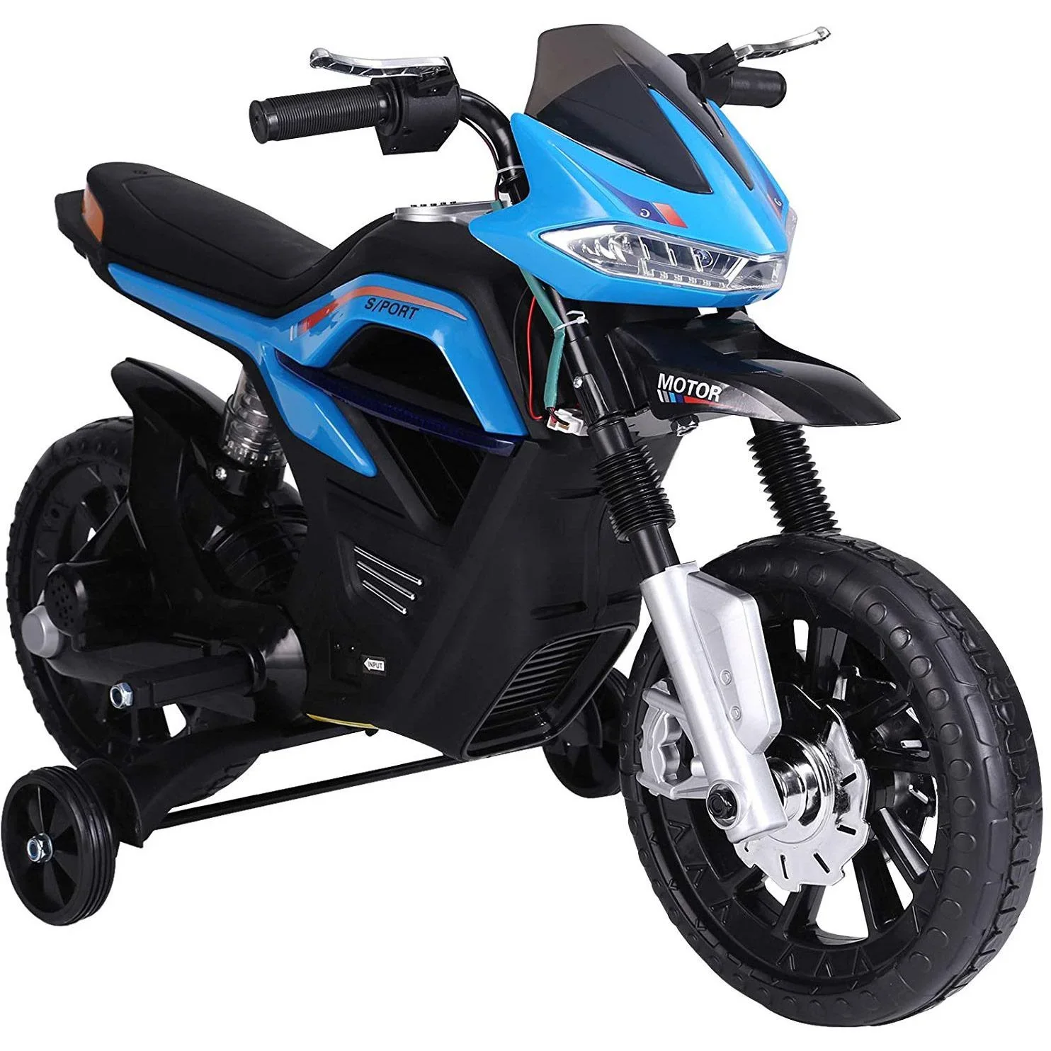 Elektro-Motorrad Motorrad für Kinder ab 3 Jahren Elektrofahrzeuge 3 km/h PP Blau 105 x 52,3 x 62,3 cm - 1