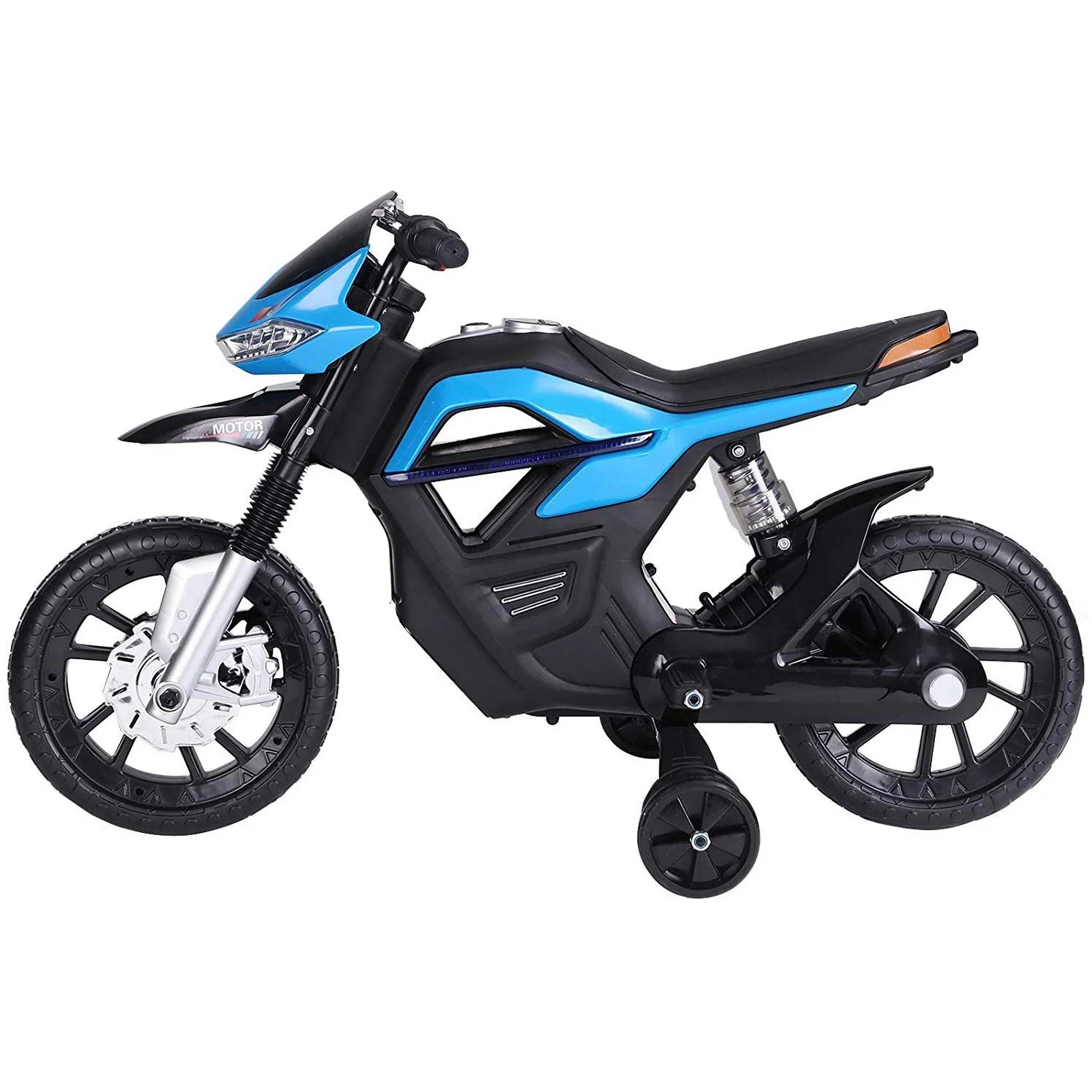 Elektro-Motorrad Motorrad für Kinder ab 3 Jahren Elektrofahrzeuge 3 km/h PP Blau 105 x 52,3 x 62,3 cm - 3