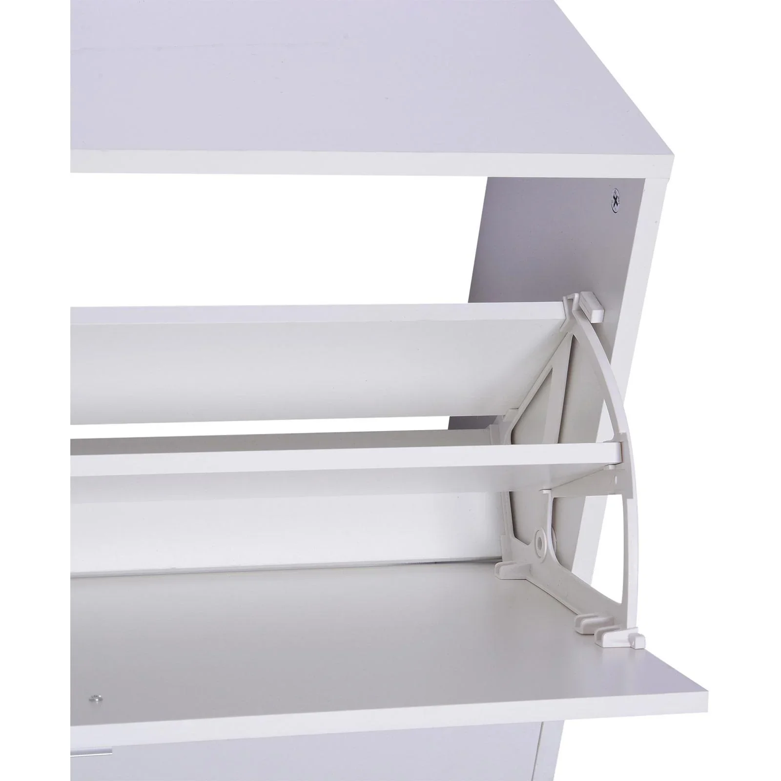 3-teiliges Garderoben-Set Flurgaderobe mit Schuhschrank Garderobe Wandspiegel 4 Haken Weiß 30 x 100 cm - 1