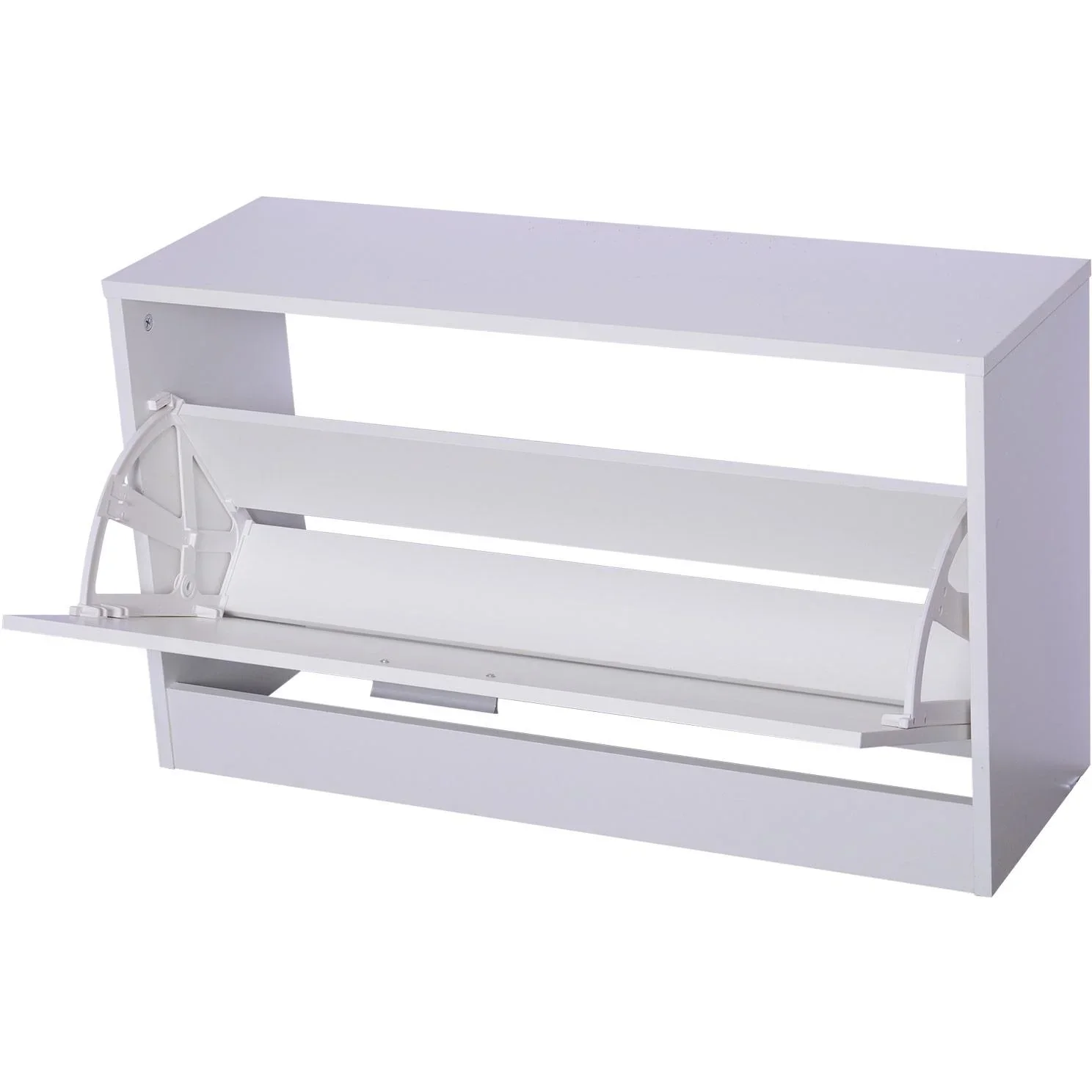 3-teiliges Garderoben-Set Flurgaderobe mit Schuhschrank Garderobe Wandspiegel 4 Haken Weiß 30 x 100 cm - 2