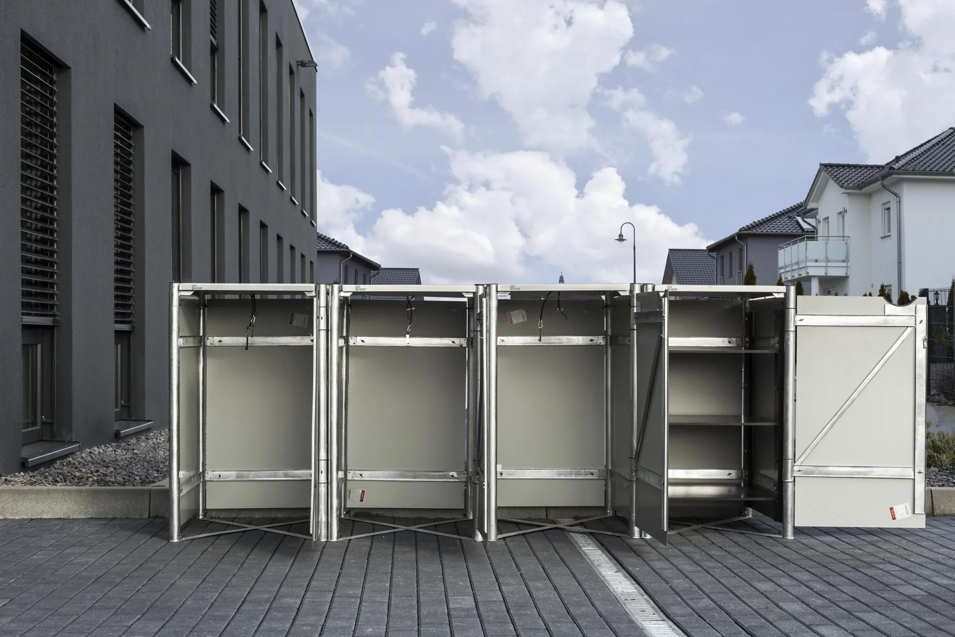 Mülltonnenbox 240 Liter, Grau, 4-fach - 2