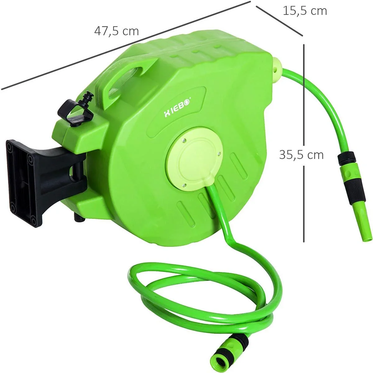 Schlauchtrommel 20+2m Schlauchaufroller Automatik schwenkbar Druckluft Garten 180° schenkbar Druckluftschlauch Grün - 0