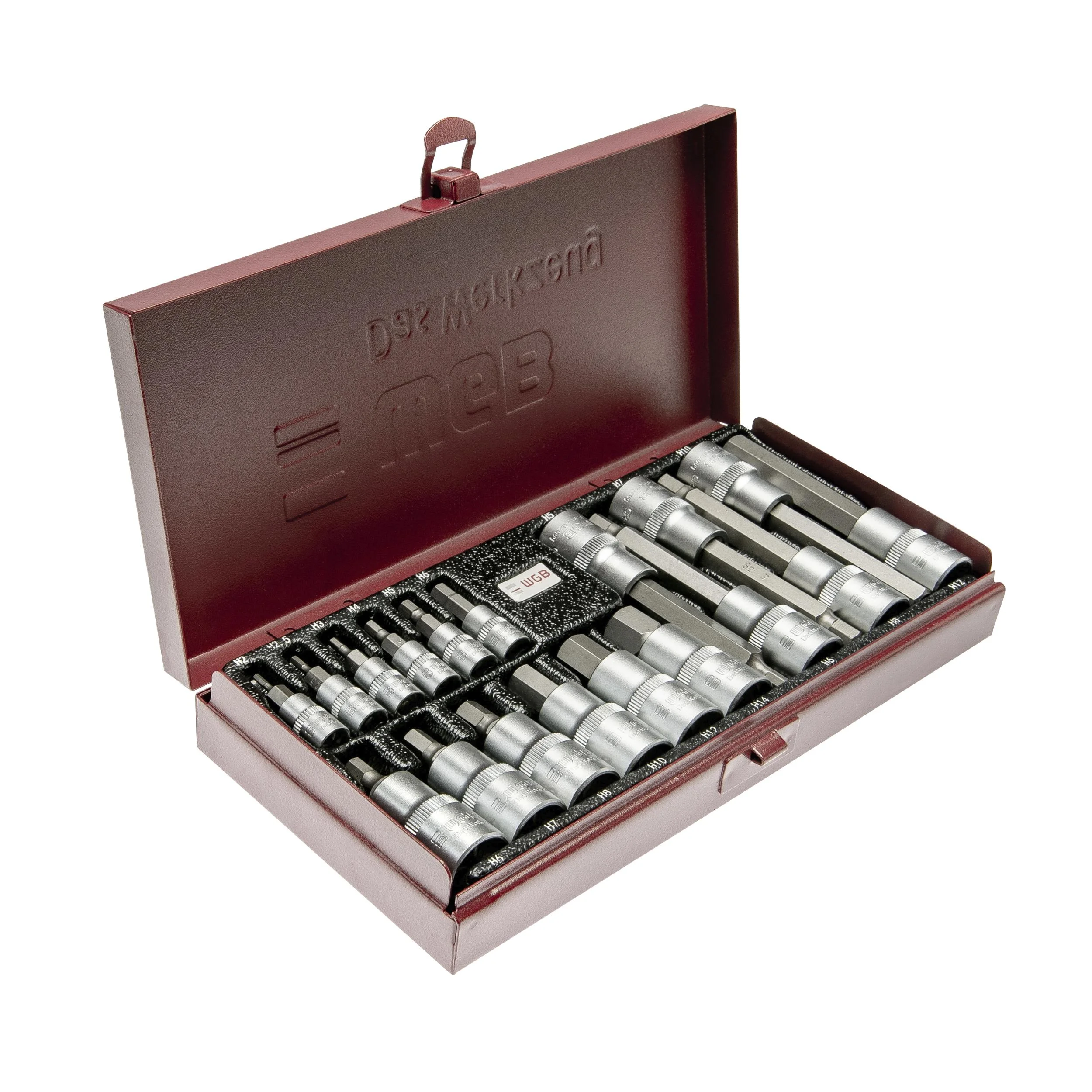 Steckschlüssel-Garnitur mit Bit-Einsätzen 1/4" + 1/2", 18-teilig - 0