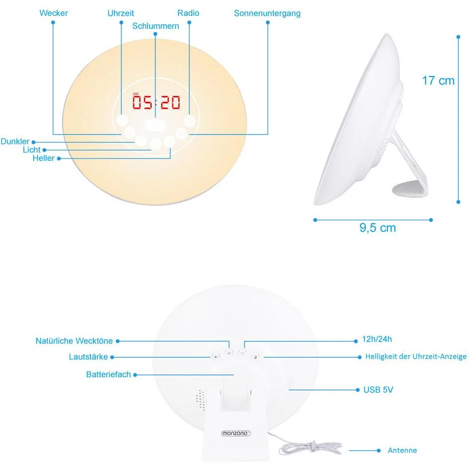 LED-Lichtuhr Sonnenaufgang - 1