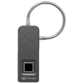 Movelly fingerprint padlock mattschwarz - 1