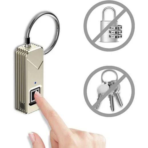 Movelly fingerprint padlock mattschwarz - 2