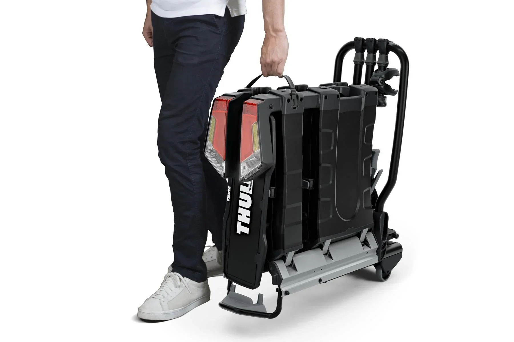 Fahrradträger EasyFold XT 3 Black Edition für drei Fahrräder inkl. Auffahrschiene, Aufbewahrungstasche und Felgenschutzadapter - 8