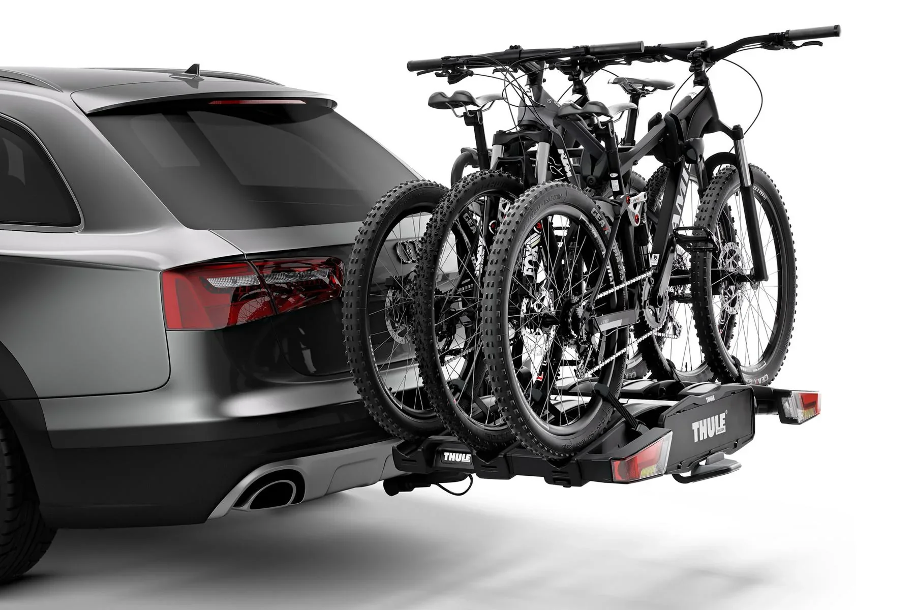 Fahrradträger EasyFold XT 3 Black Edition für drei Fahrräder inkl. Auffahrschiene, Aufbewahrungstasche und Felgenschutzadapter - 9