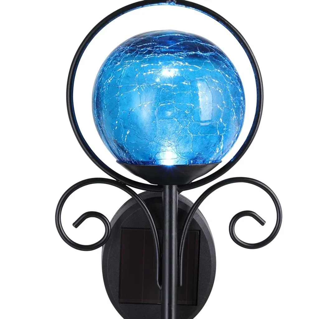 Solarbetriebene Beleuchtung mit Regenmesser blau - 2