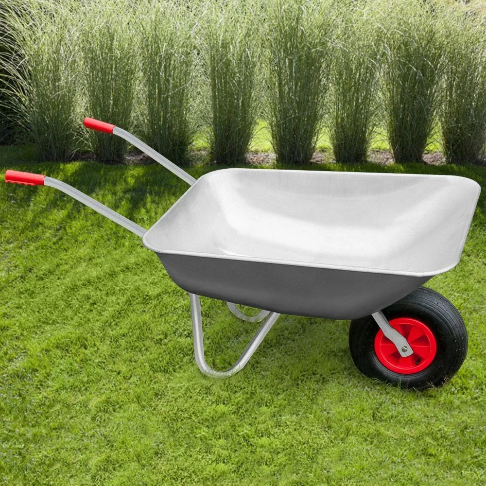 Schubkarre verzinkt 100 kg mit Luftreifen - 80 Liter - 0