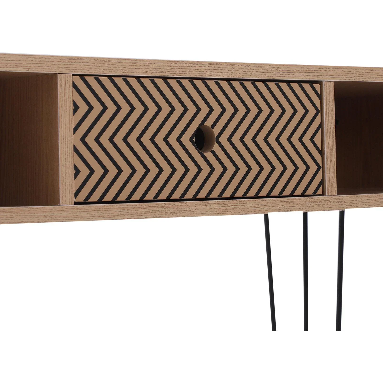 Schreibtisch PC-Tisch Bürotisch Arbeitstisch Computertisch mit Zickzackmuster Natur 100 x 34,5 x 74,5 cm - 3