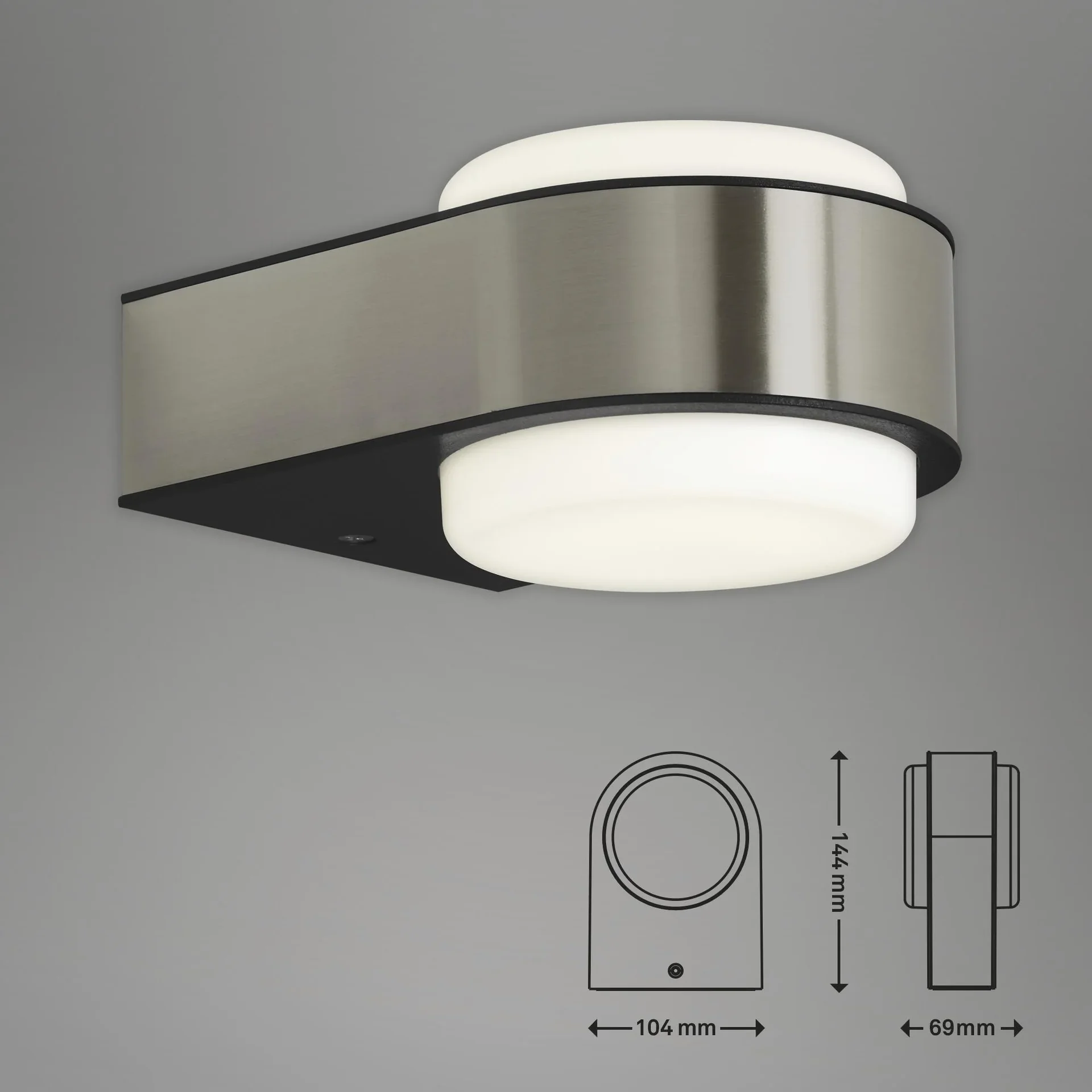 HANAU LED Außenwandleuchte, Kunststoff / Edelstahl, IP 44, 6,5 Watt, 650 lm, 4.000K - 3