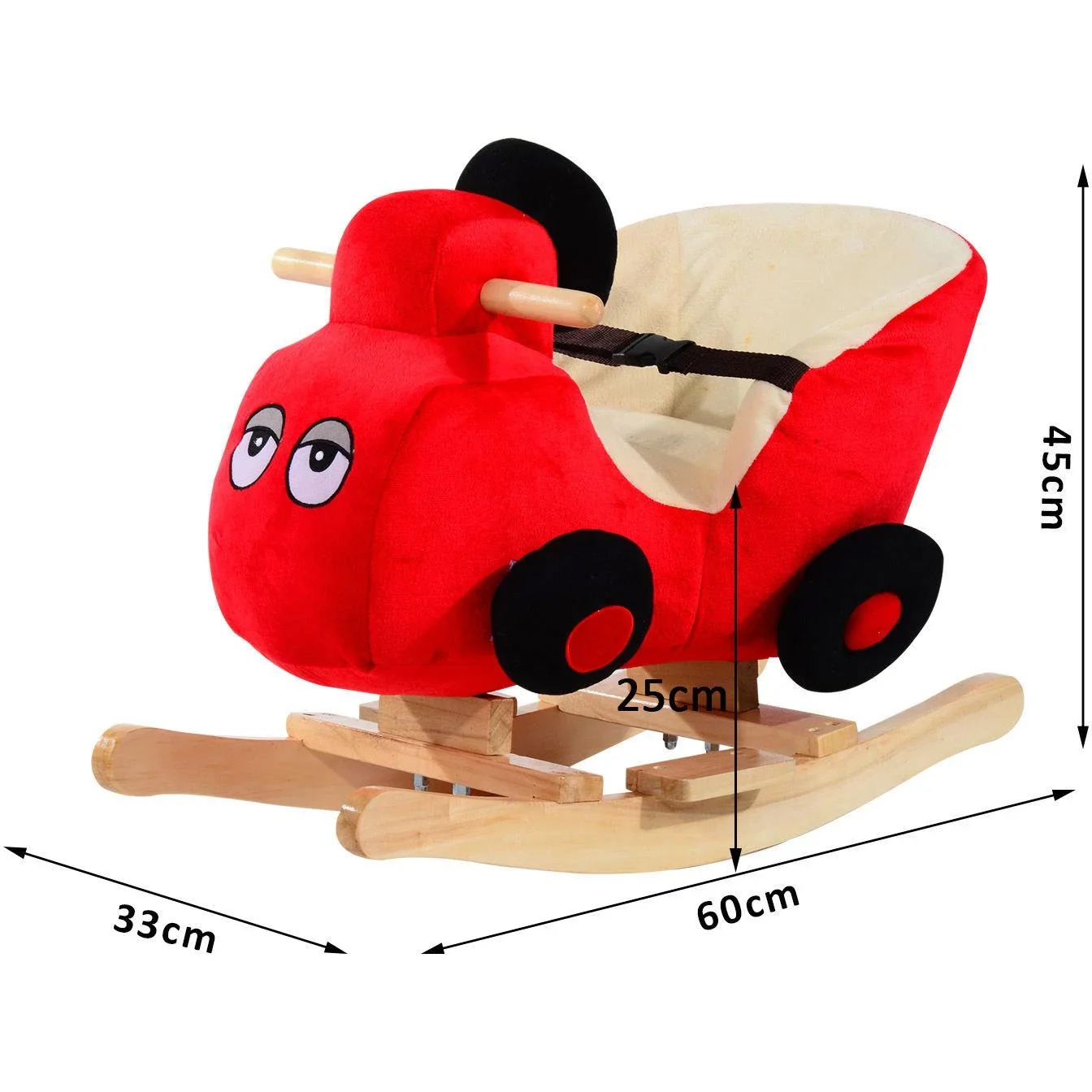 Schaukelpferd Plüsch Auto Schaukeltier Lieder Spielzeug Kinder Baby Rot Auto - 0