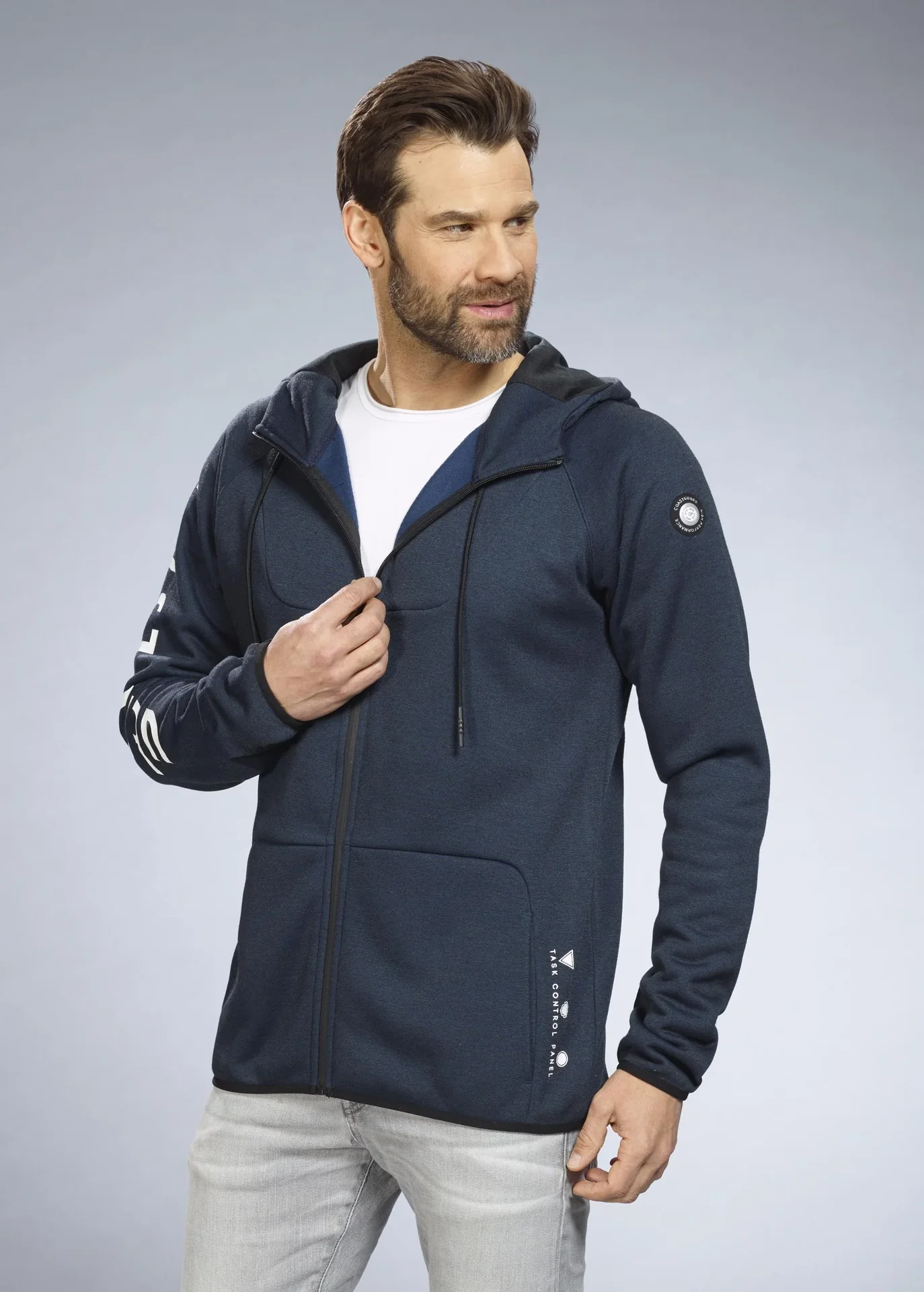 Sweatjacke mit Kapuze, Farbe marine, Gr.M - 3