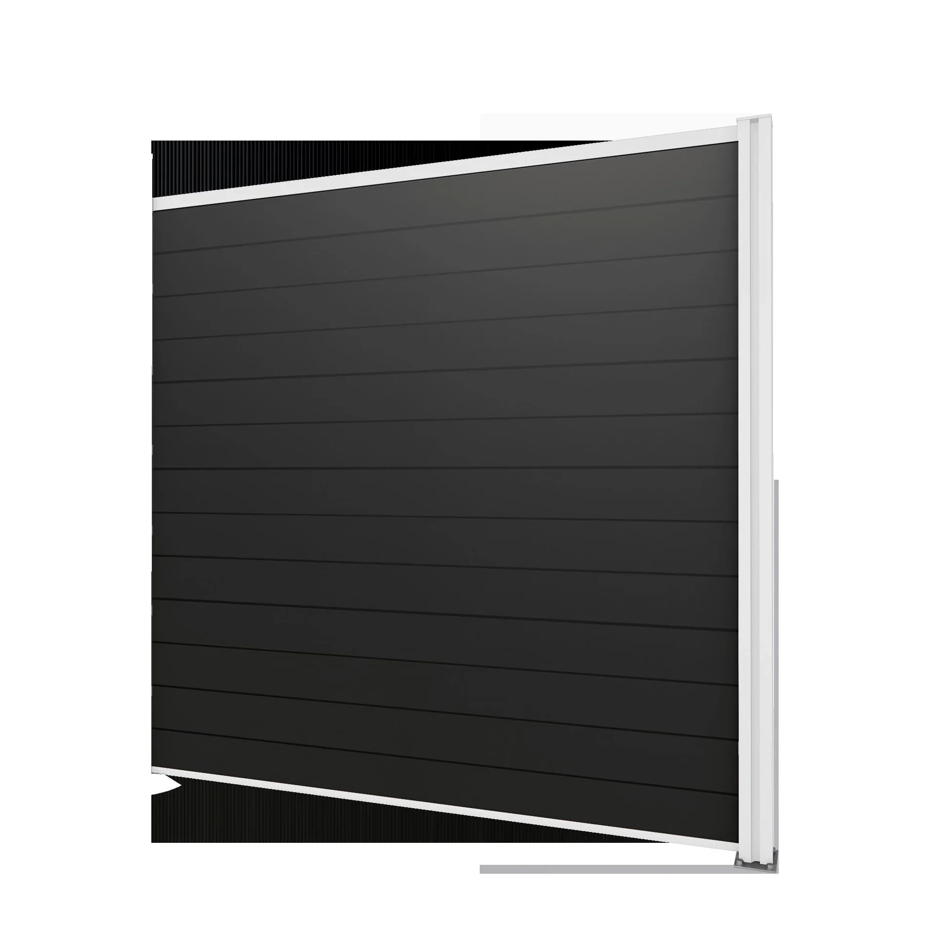 Sichtschutz Erweiterung, weiß, 1,94 x 1,86 m, WPC Dielen grau - 0
