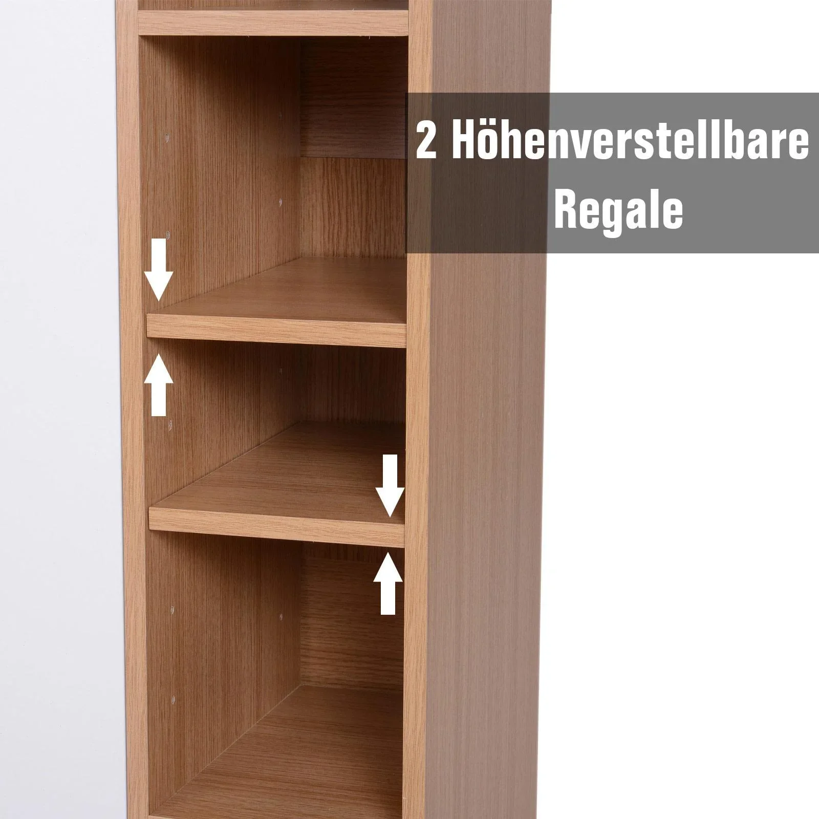Mehrzweckschrank Standschrank Standregal Dekoschrank Bücherregal Schrank Holz Natur 80 x 32 x 90,5 cm - 2