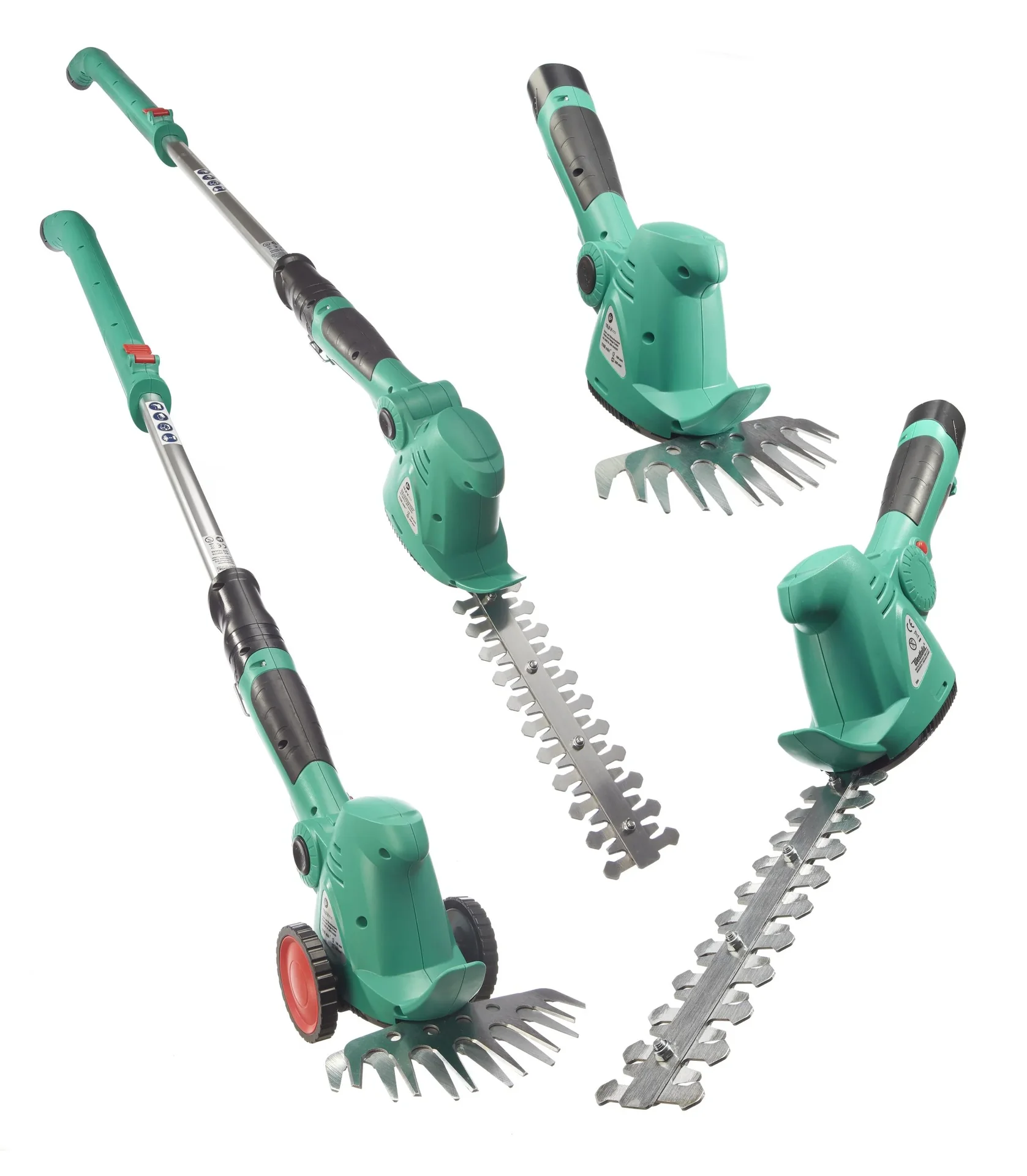 Akku Gras- & Strauchschere 10,8 Volt mit Fahrstock inklusiver Ersatzakku - 6