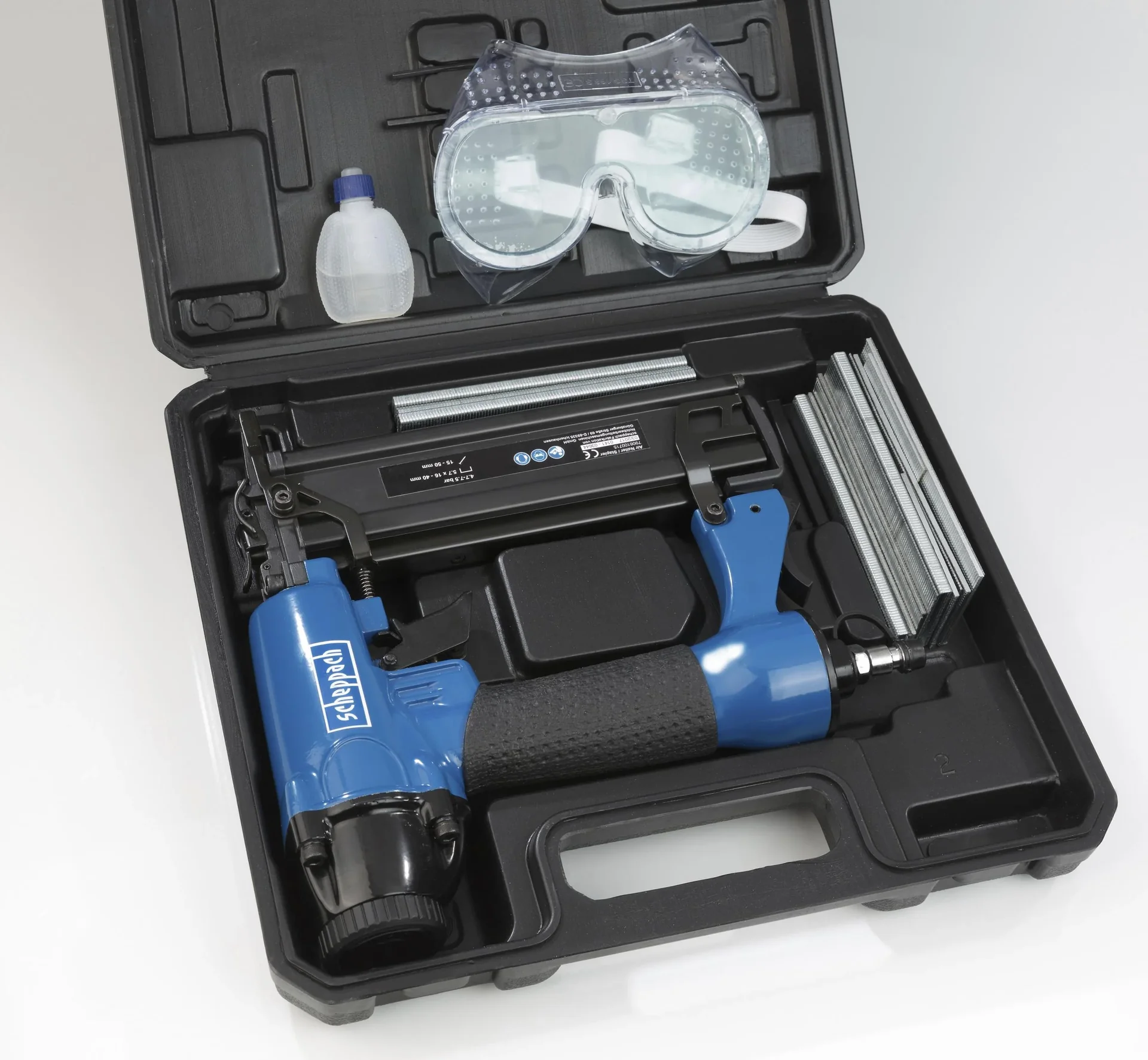 Druckluft Klammer-und Nagelpistole 2in1 - inklusive Zubehör - 2