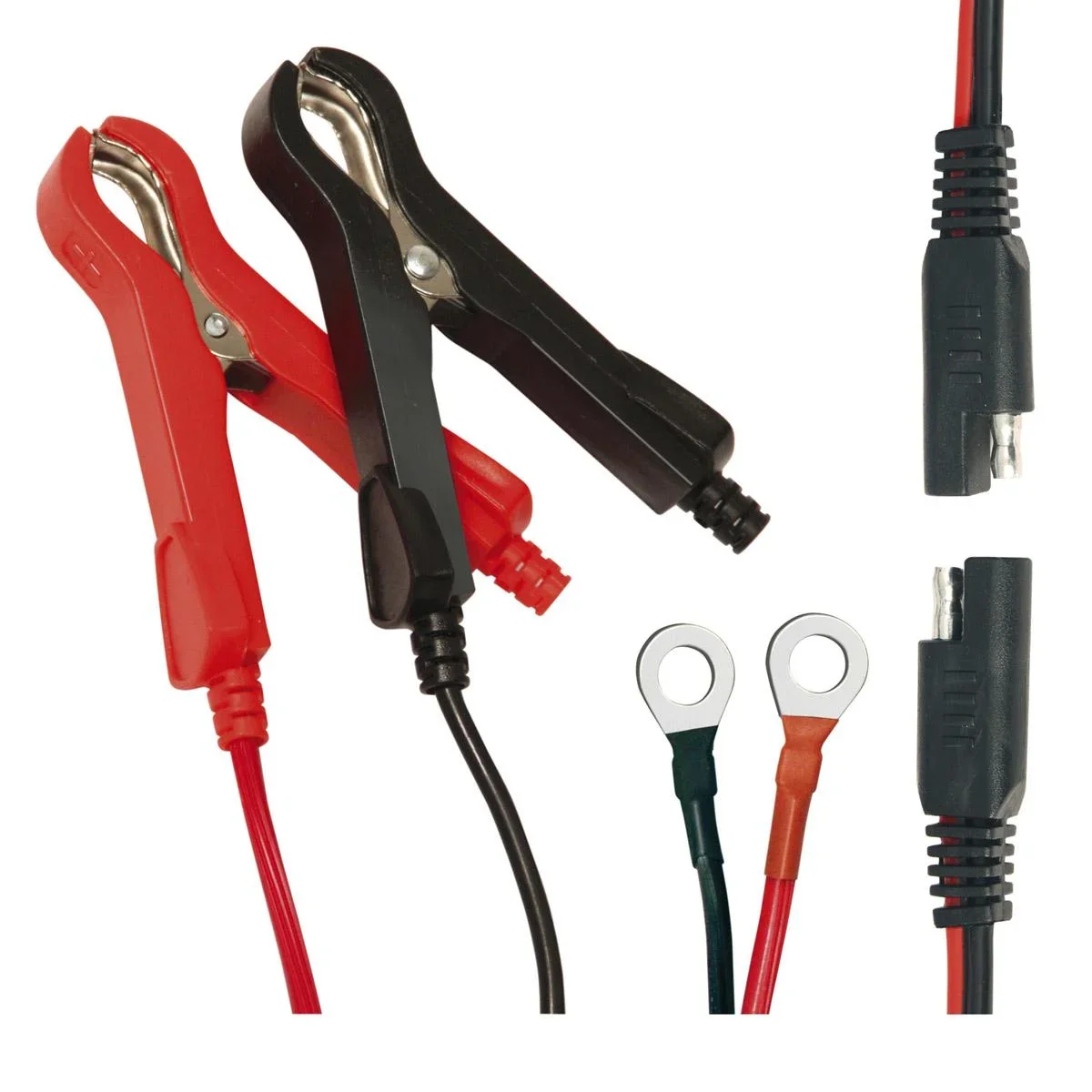 Batterieladegerät 6 / 12 Volt - 4 A - mit Polklemmen und Ringösenkabel - 9