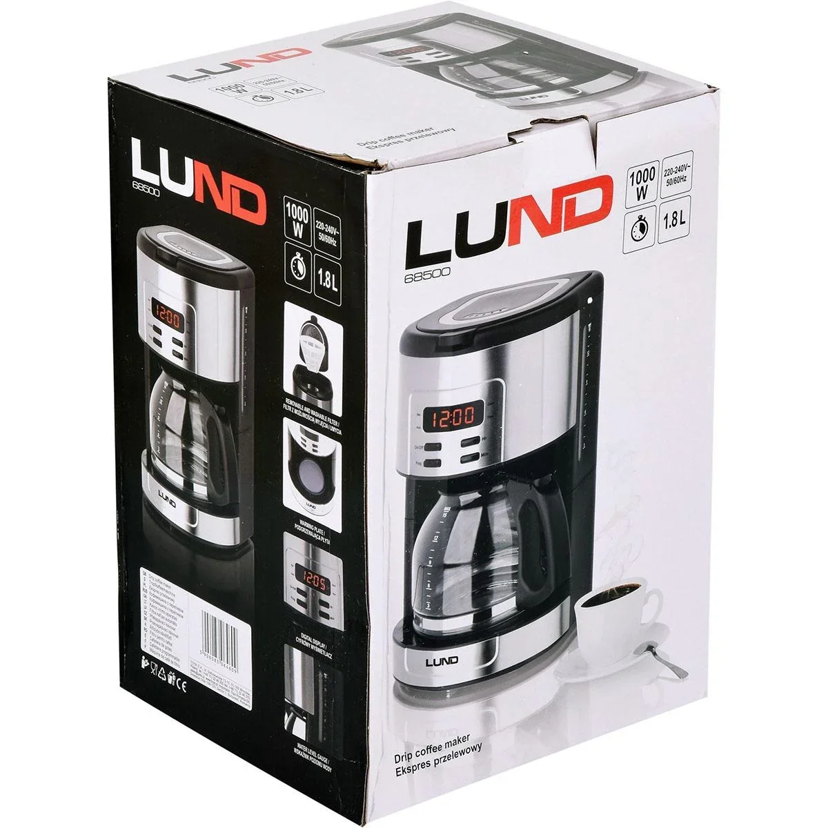 Kaffeemaschine mit Zeitschaltuhr - 1,8L - 1000W - 8