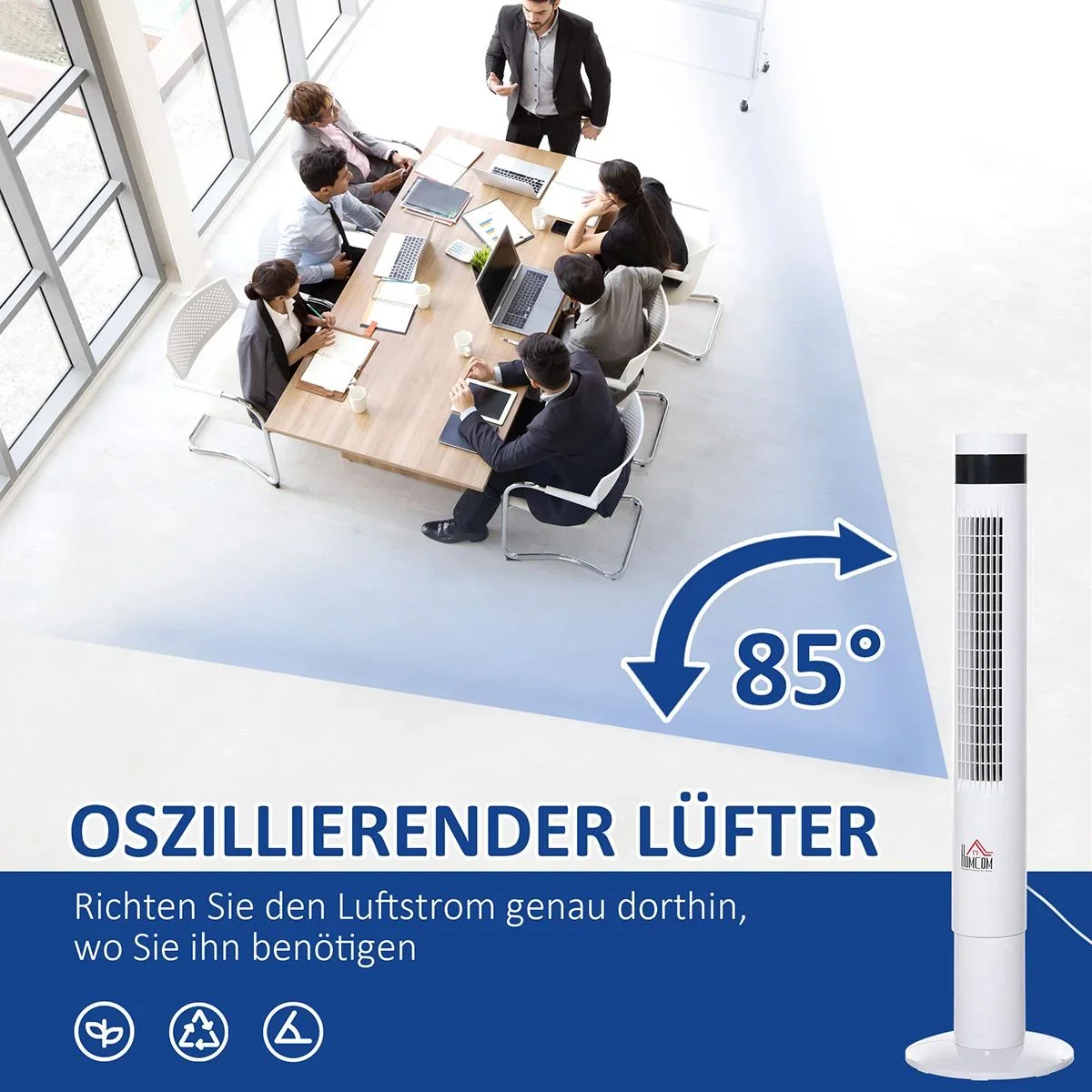 Turmventilator mit Fernsteuerung weiß - 8