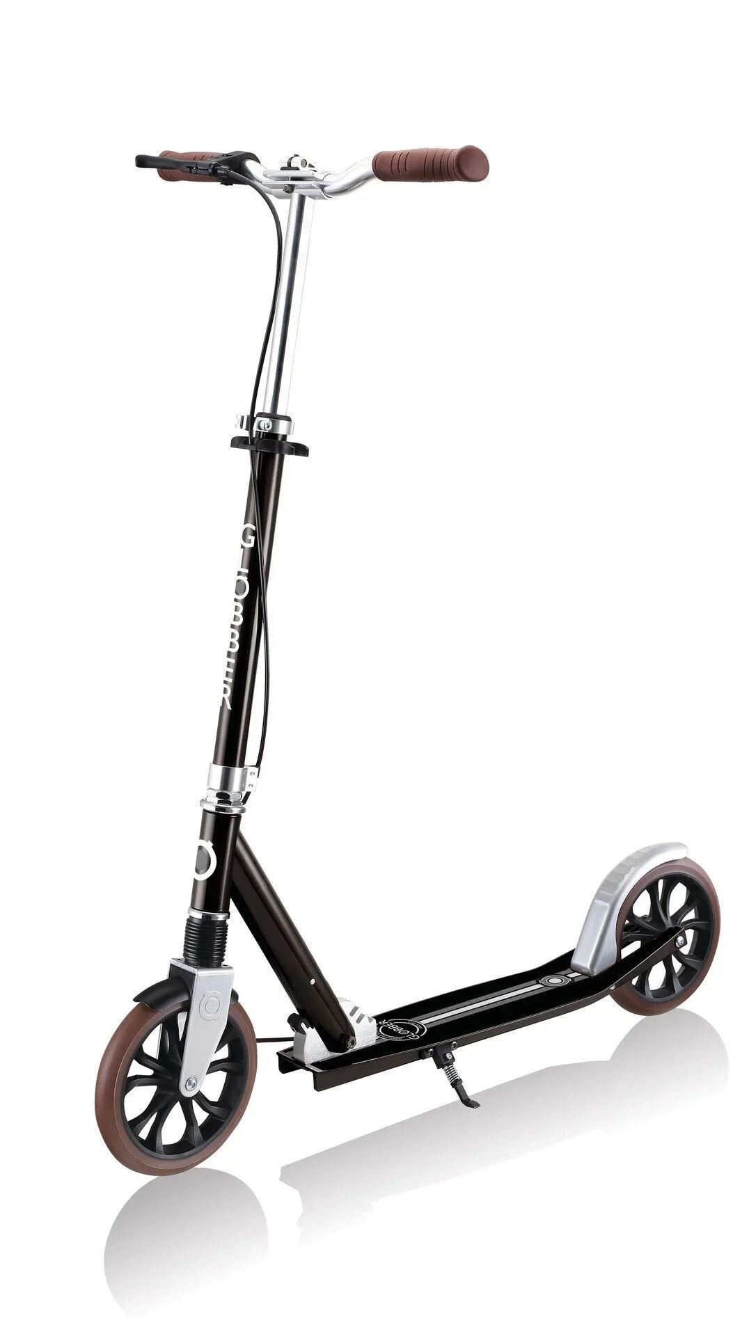 NL 205 Deluxe Tretroller, 205 mm, ABEC 7, Handbremse, höhenverstellbar, Frontfederung, Klappmechanismus, schwarz - 0