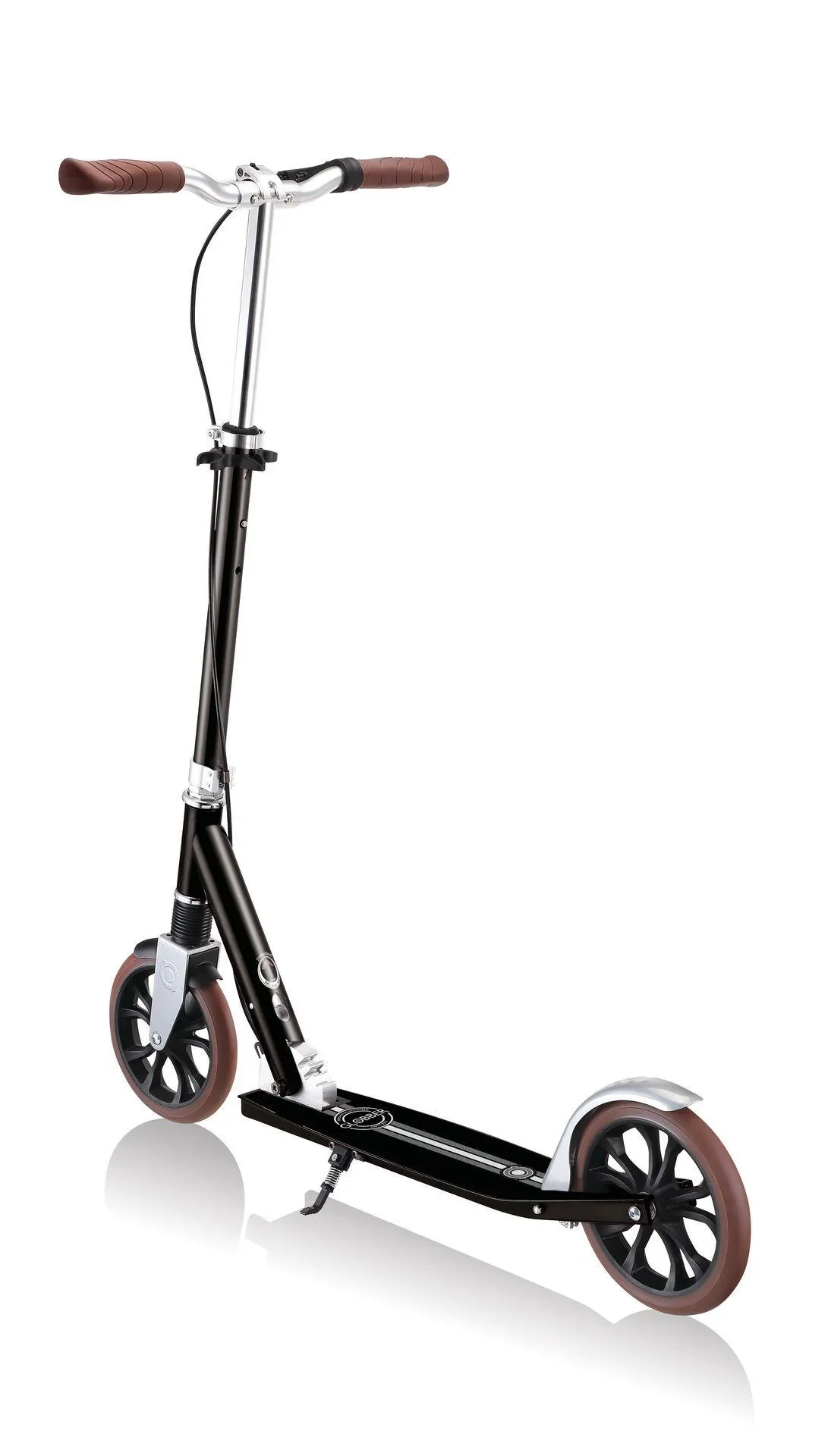 NL 205 Deluxe Tretroller, 205 mm, ABEC 7, Handbremse, höhenverstellbar, Frontfederung, Klappmechanismus, schwarz - 2