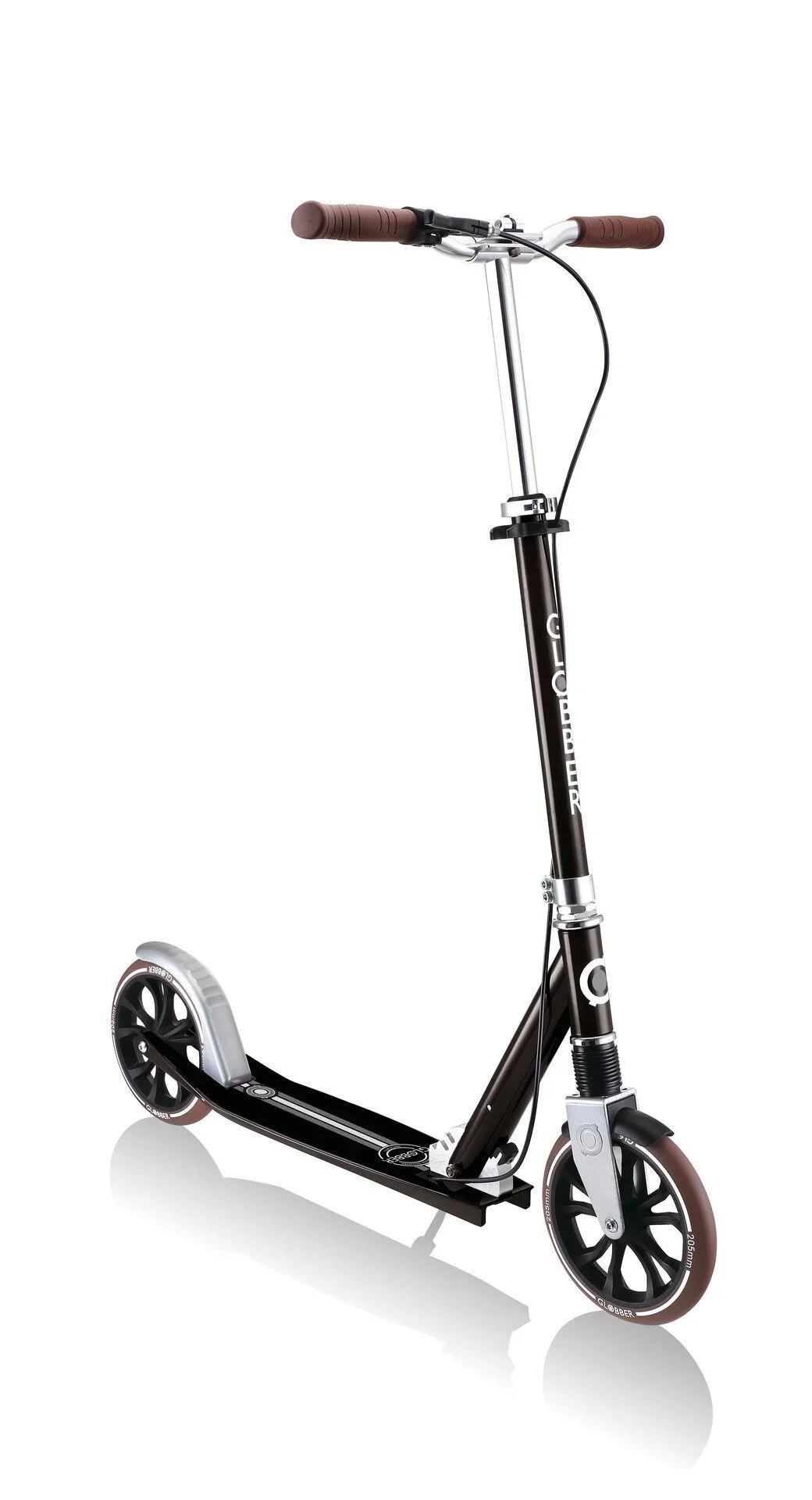 NL 205 Deluxe Tretroller, 205 mm, ABEC 7, Handbremse, höhenverstellbar, Frontfederung, Klappmechanismus, schwarz - 6