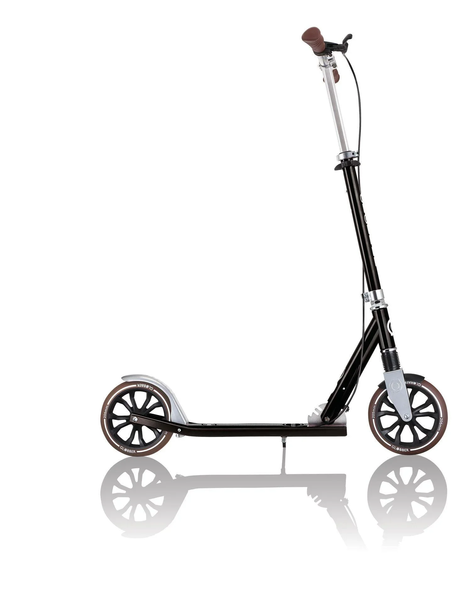 NL 205 Deluxe Tretroller, 205 mm, ABEC 7, Handbremse, höhenverstellbar, Frontfederung, Klappmechanismus, schwarz - 8