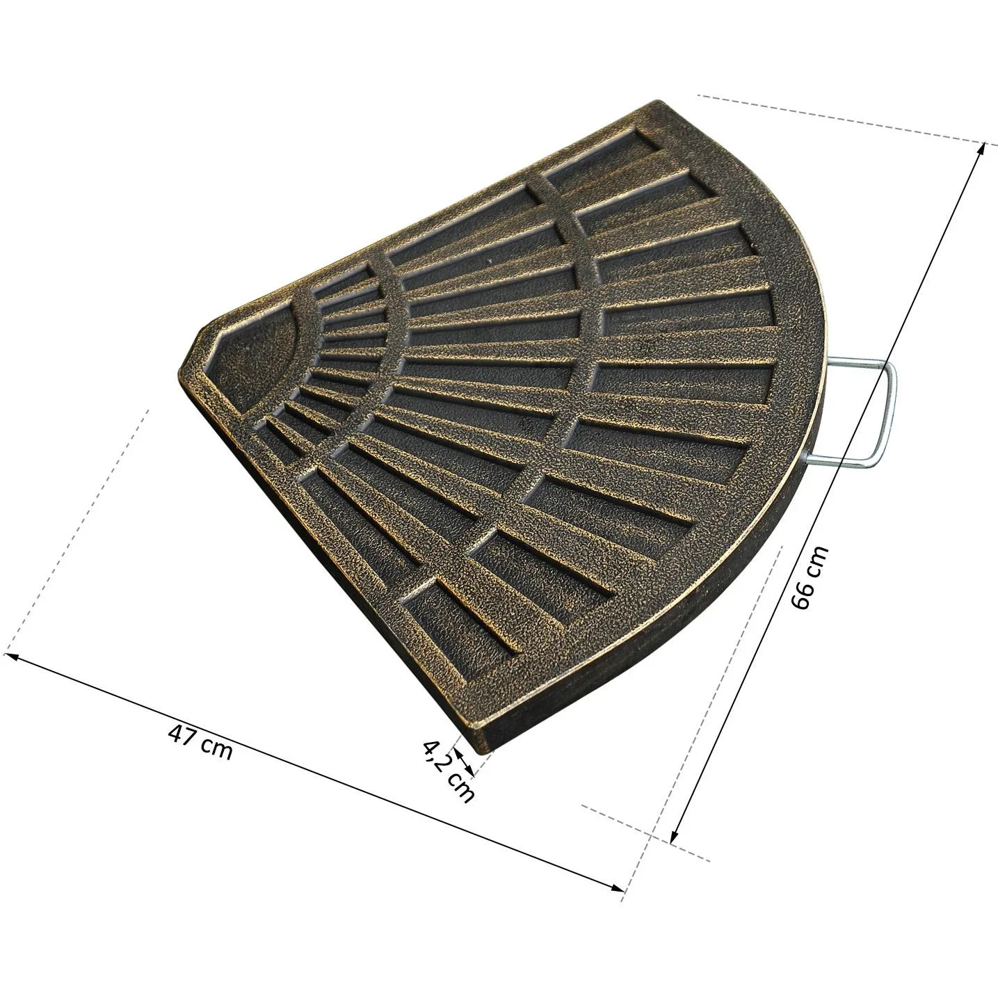 2 tlg, Sonnenschirmständer Platten-Schirmständer Schirmständer halbrund abnehmbar Handgriff mit Harz Bronze 30 kg - 1