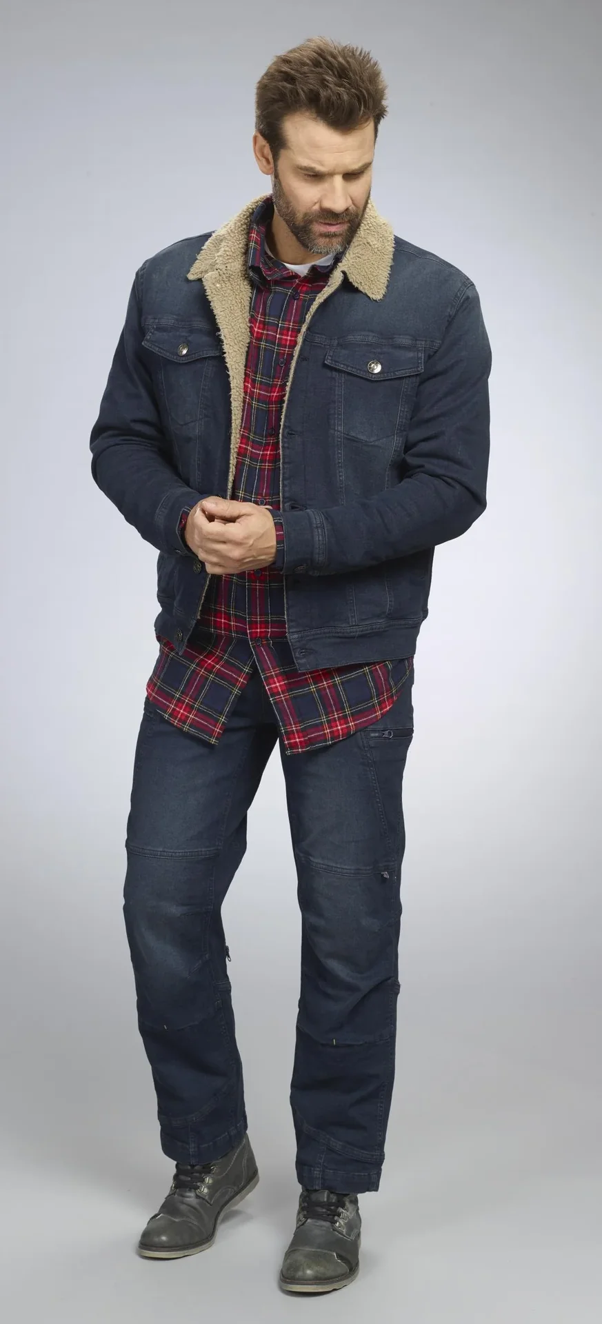 Jeansjacke mit Teddyfutter, Farbe jeanblau, Gr.M - 2