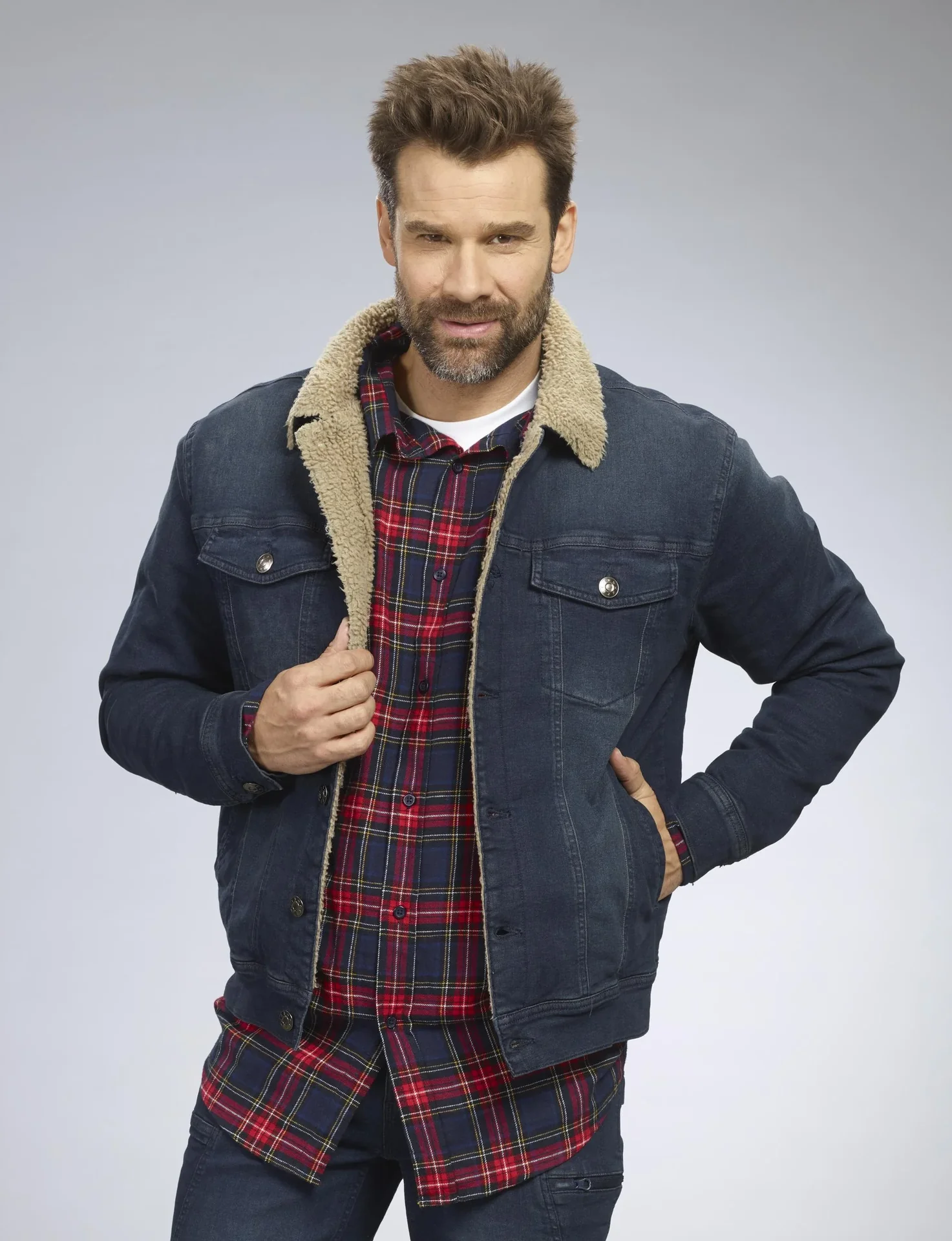 Jeansjacke mit Teddyfutter, Farbe jeanblau, Gr.M - 3